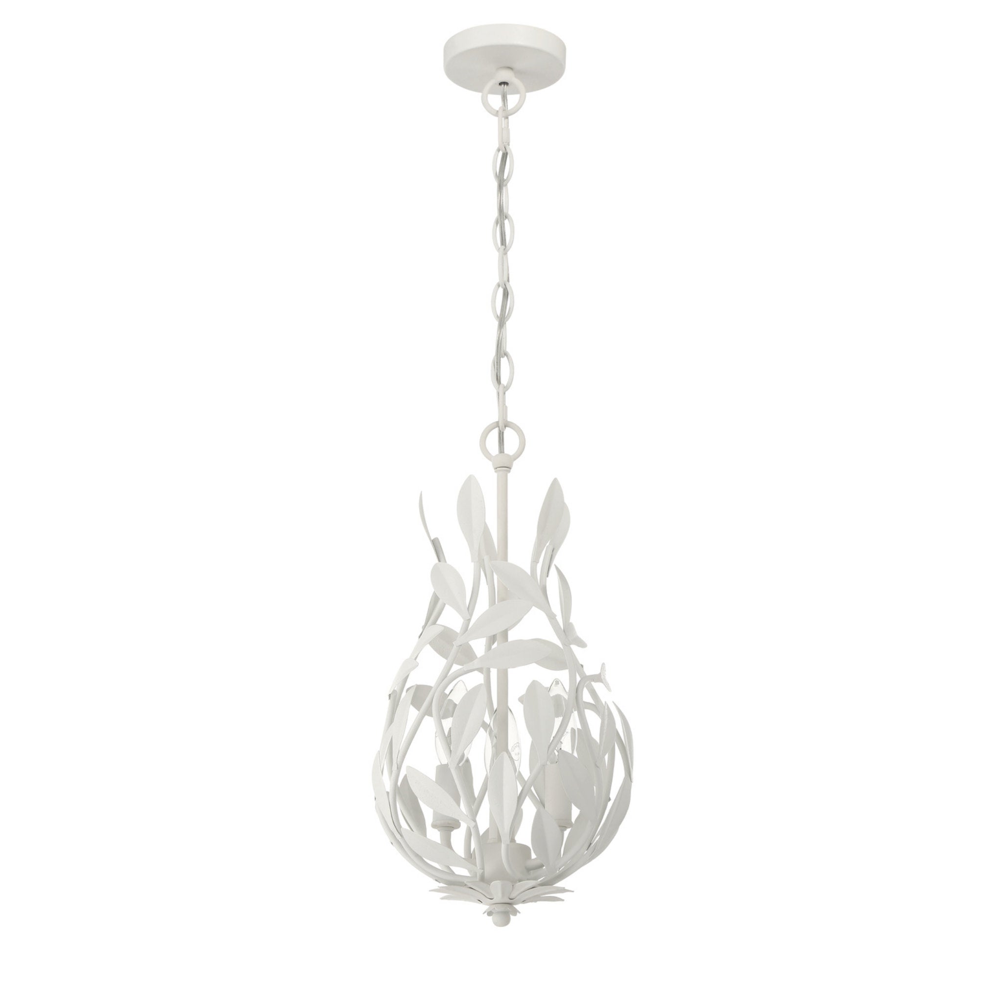 Broche 9'' Matte White Chandelier White 9"W x 17.25"H x 9"D