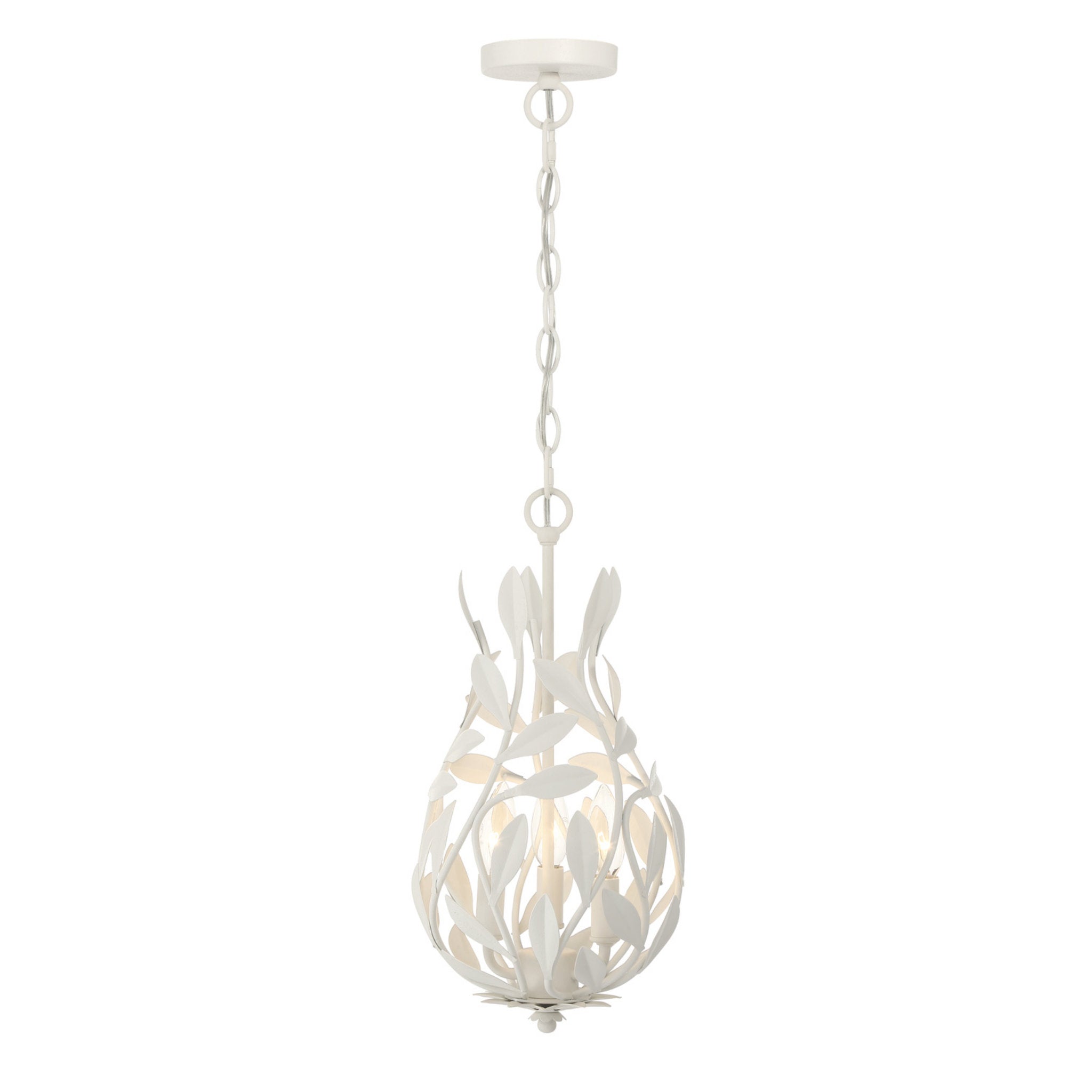 Broche 9'' Matte White Chandelier White 9"W x 17.25"H x 9"D
