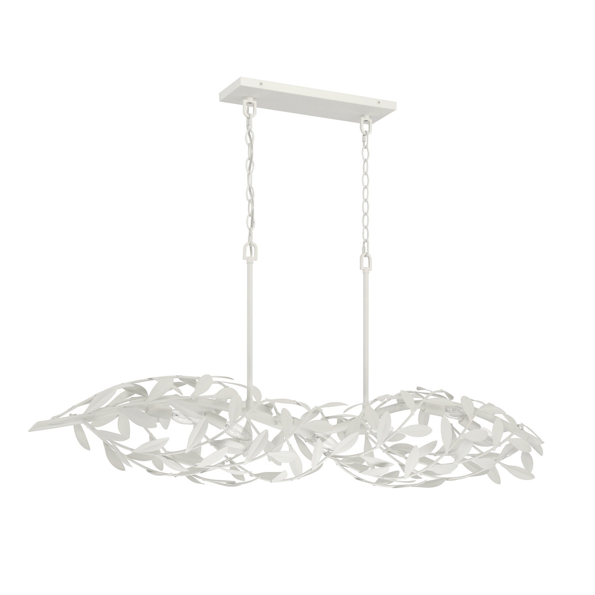 Broche 50.5'' Matte White Linear Chandelier White 50.5"W x 21.5"H x 9"D