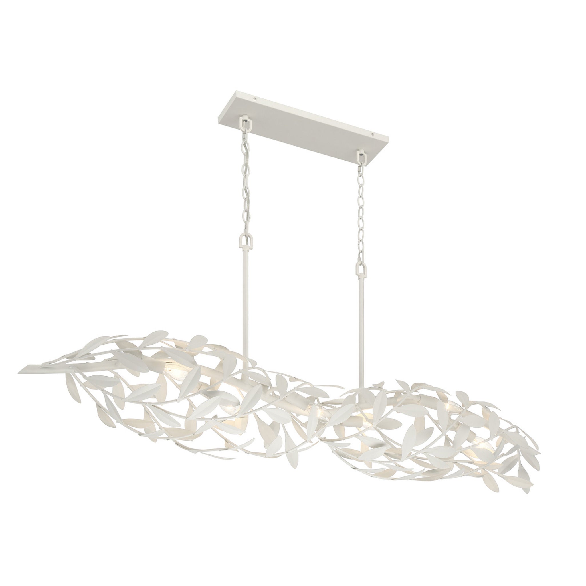 Broche 50.5'' Matte White Linear Chandelier White 50.5"W x 21.5"H x 9"D