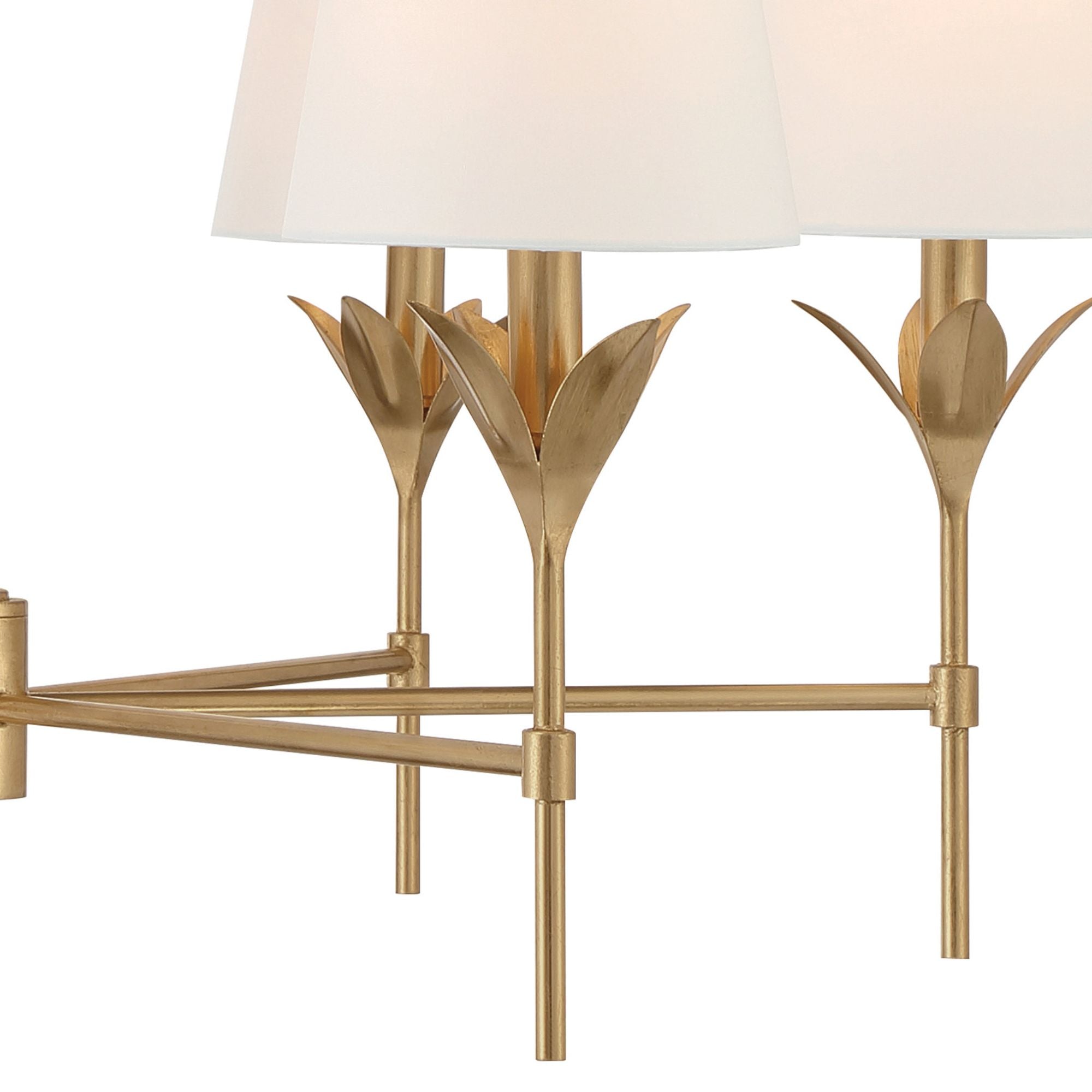 Broche 32'' Antique Gold Chandelier 6-Light 32