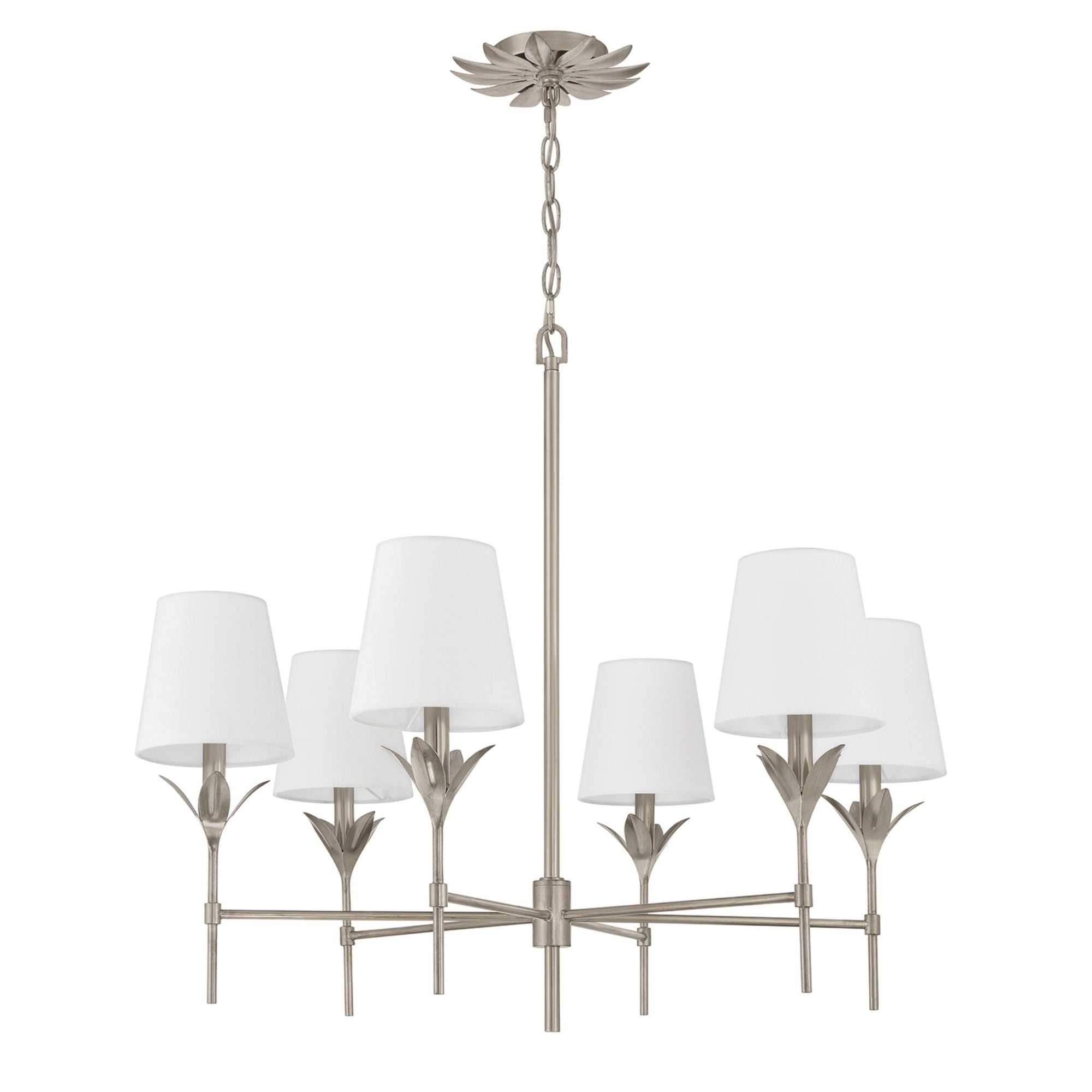 Broche 32'' Antique Silver Chandelier Silver 32"W x 28"H x 32"D