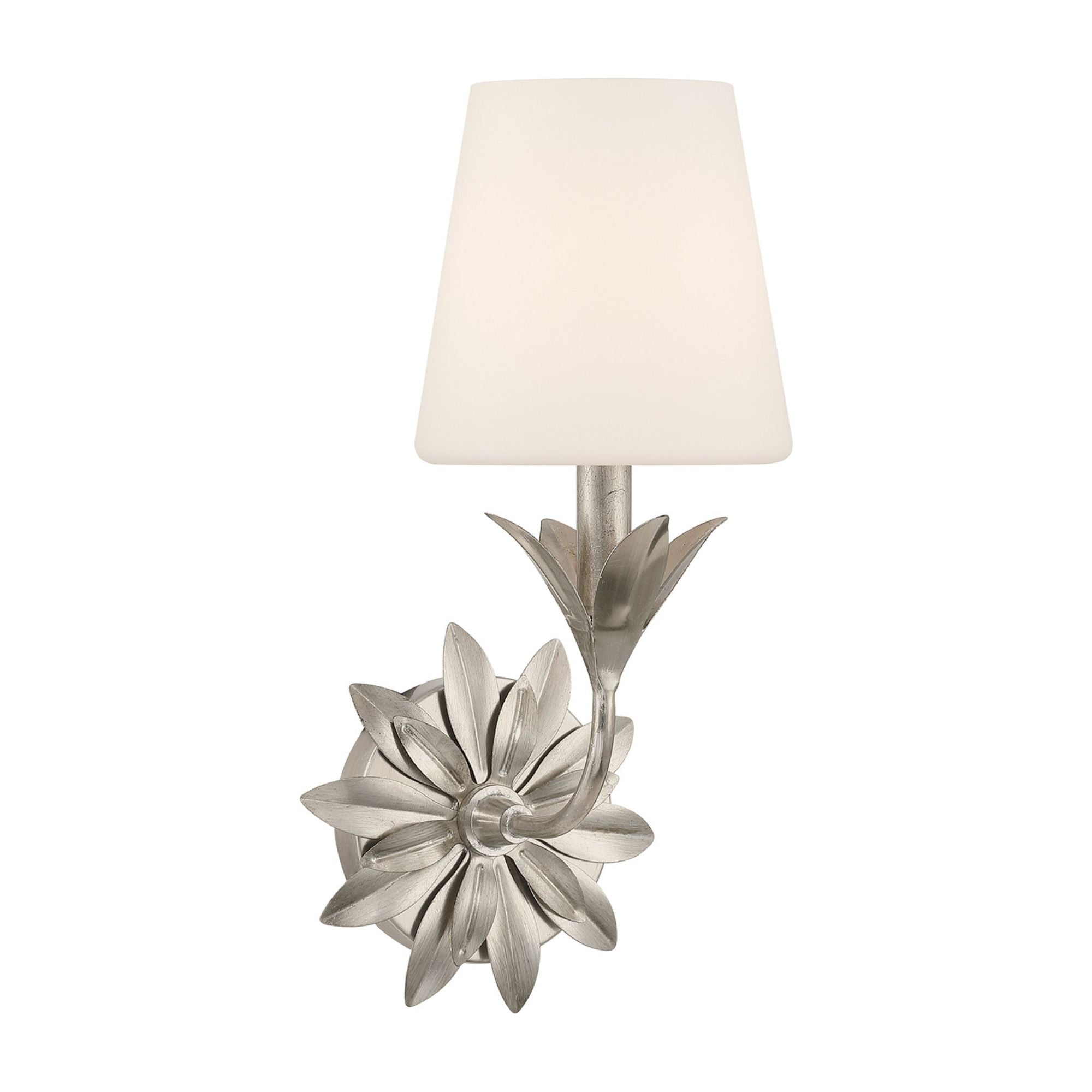 Broche 6.5'' Antique Silver Sconce Silver 6.5"W x 15"H x 8"D