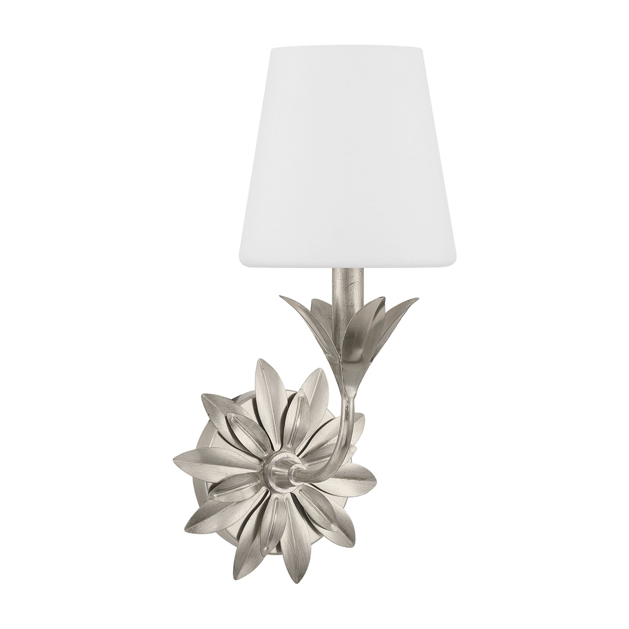 Broche 6.5'' Antique Silver Sconce Silver 6.5"W x 15"H x 8"D