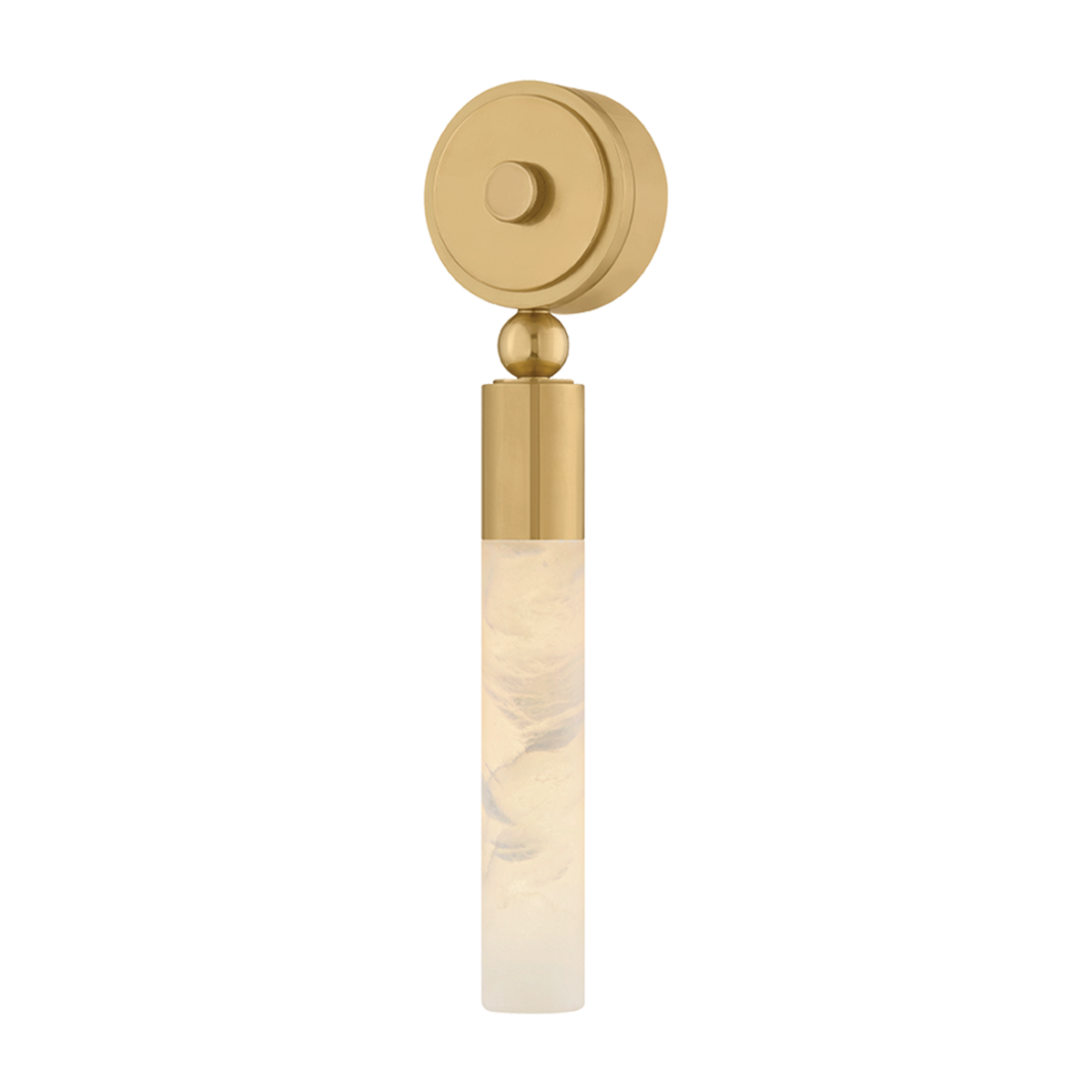 Augustin Wall Sconce in Vintage Brass — 4.25" W × 17.5" H