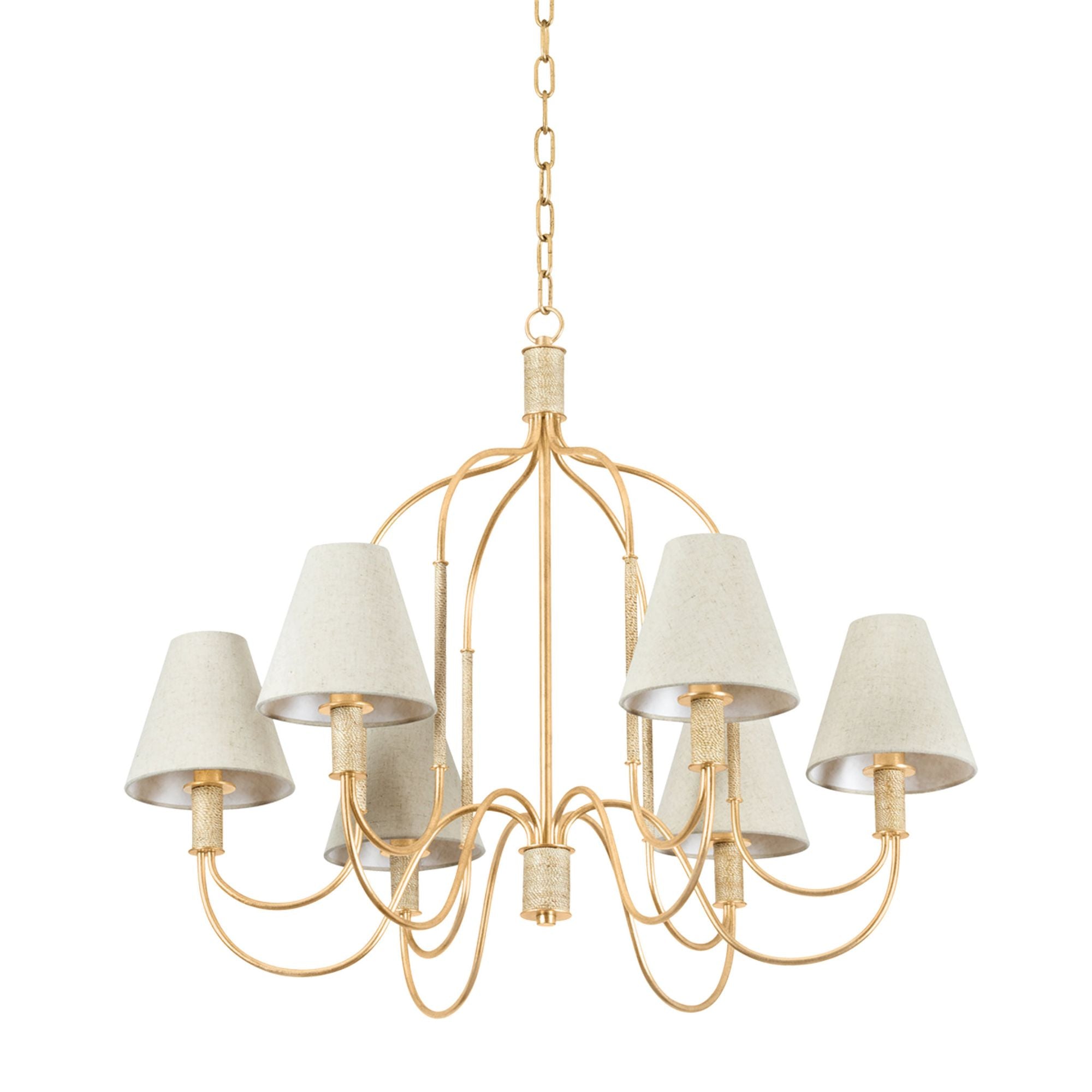 Warrensburg 6-Light Chandelier in Vintage Gold Leaf 32.25W x 26.25H