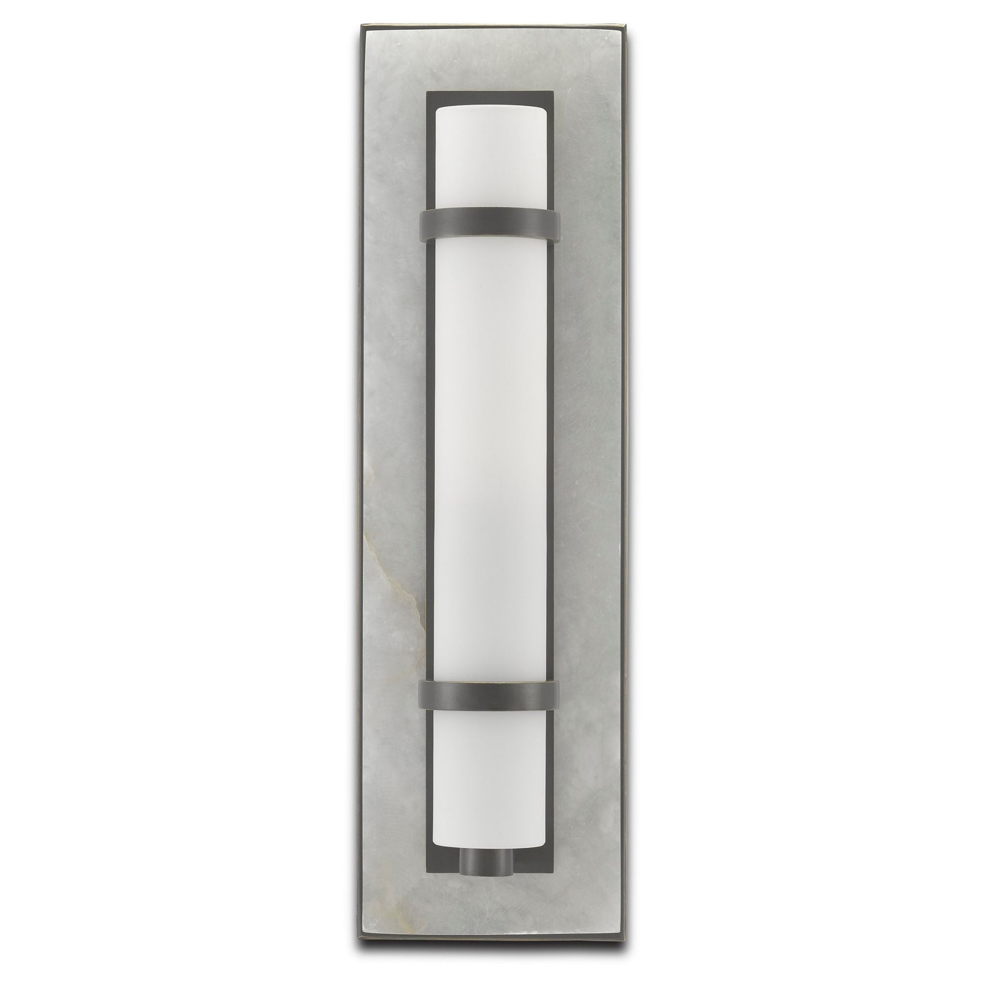 Bruneau Bronze Wall Sconce - Natural Alabaster/Oil Rubbed Bronze/Opaque/White