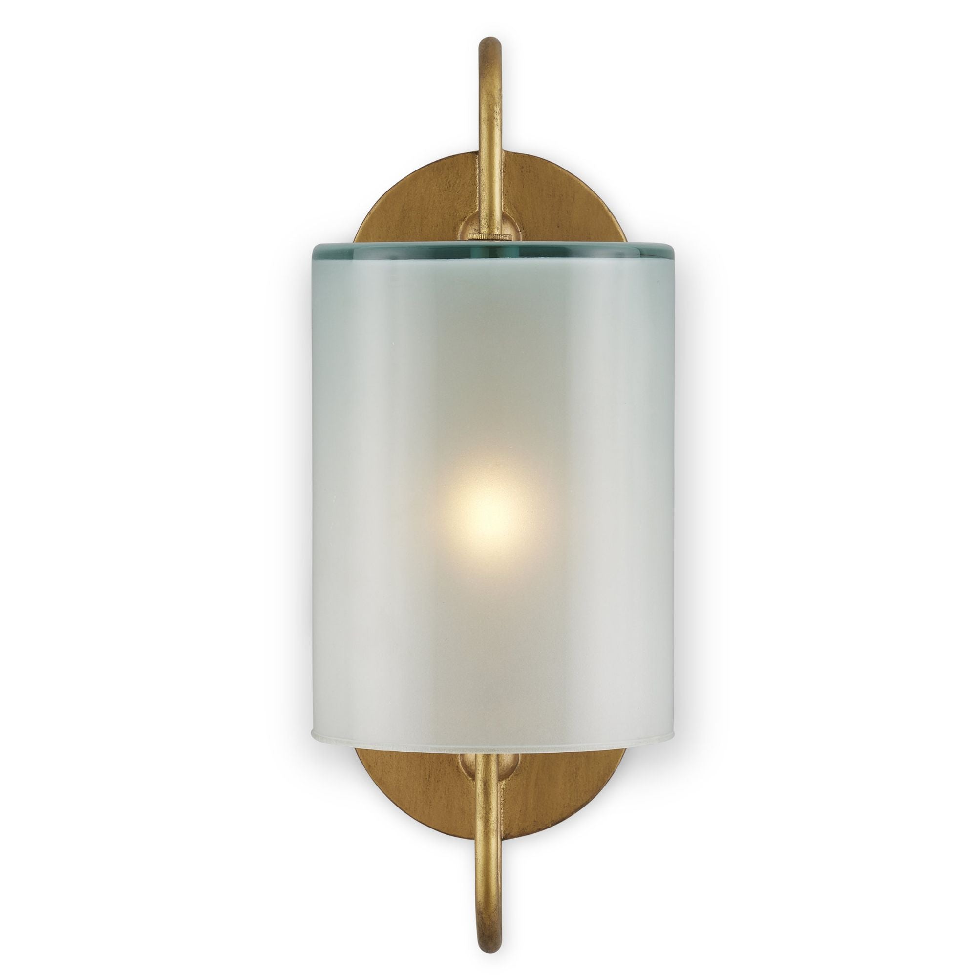 Glacier Brass Wall Sconce - Brass/Frosted White