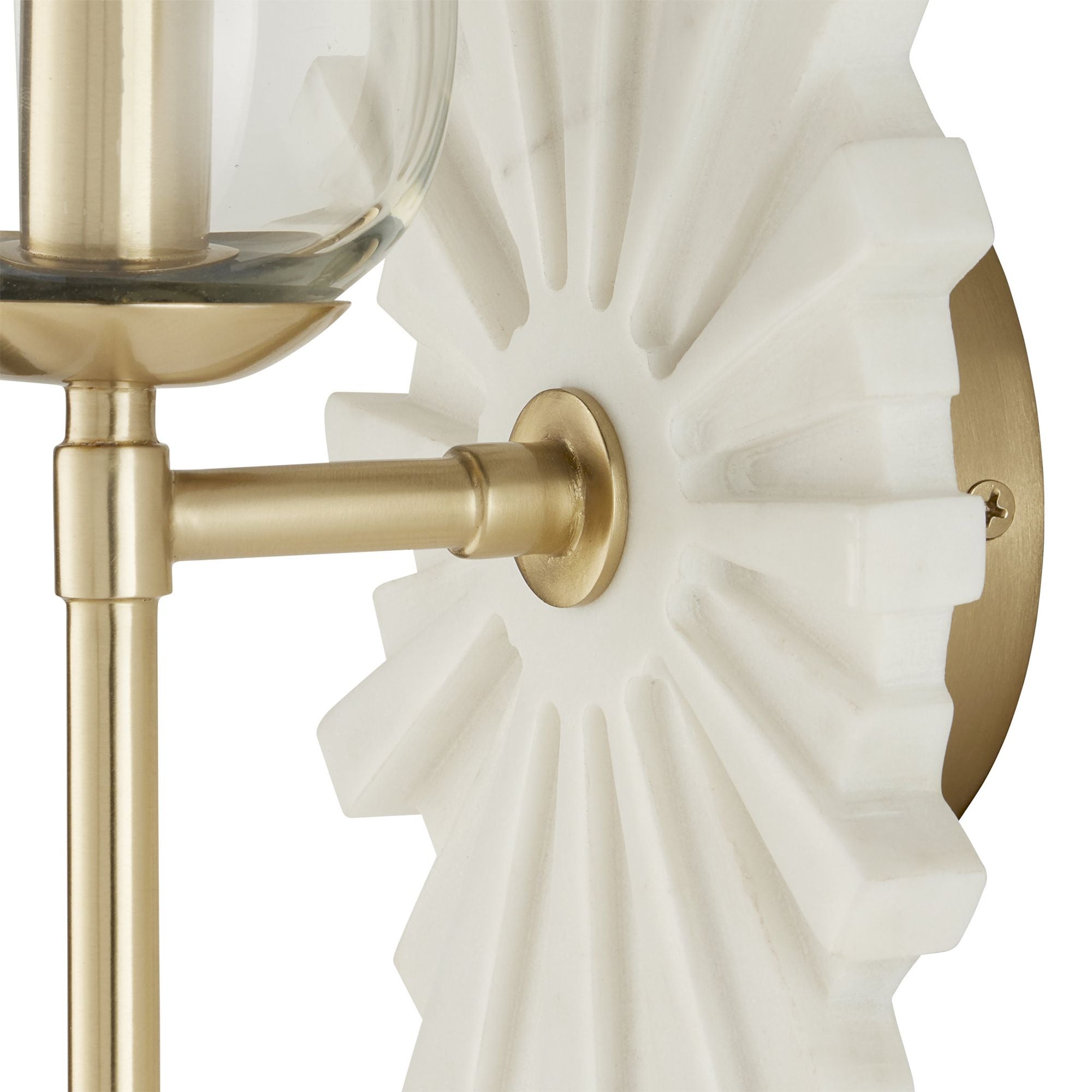 Benthos White Wall Sconce - White/Brass/Clear