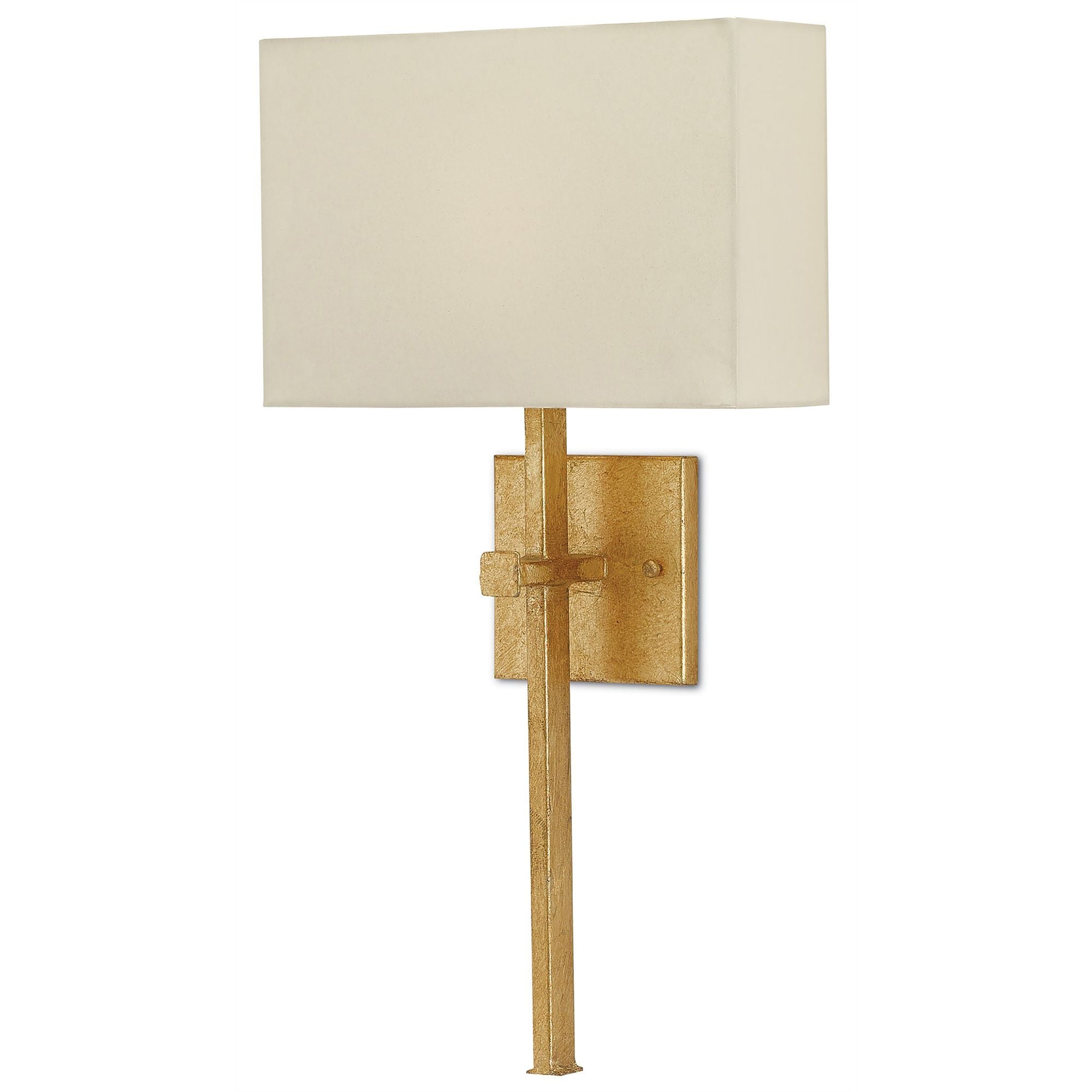 Ashdown Gold Wall Sconce, White Shade - Antique Gold Leaf