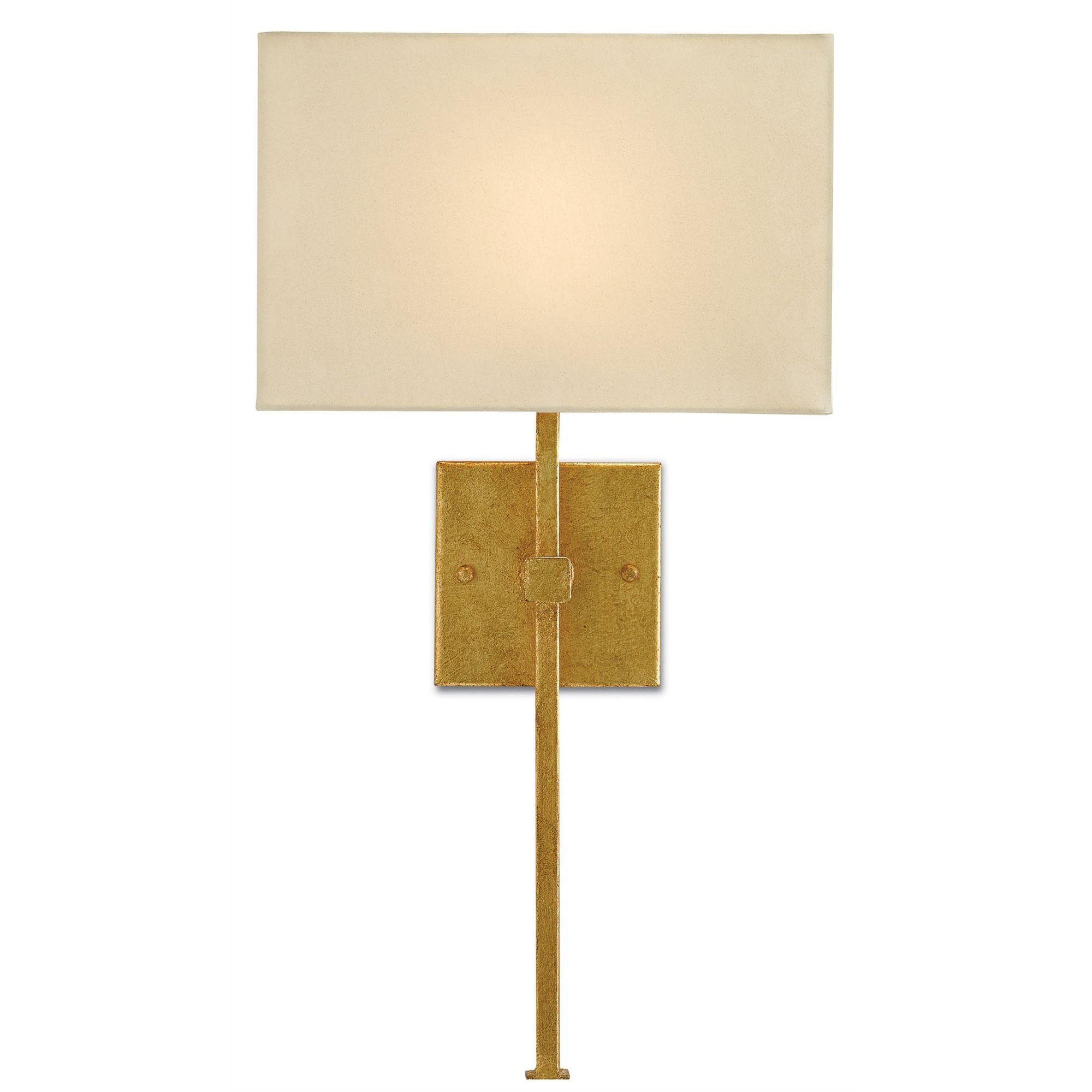 Ashdown Gold Wall Sconce, White Shade - Antique Gold Leaf