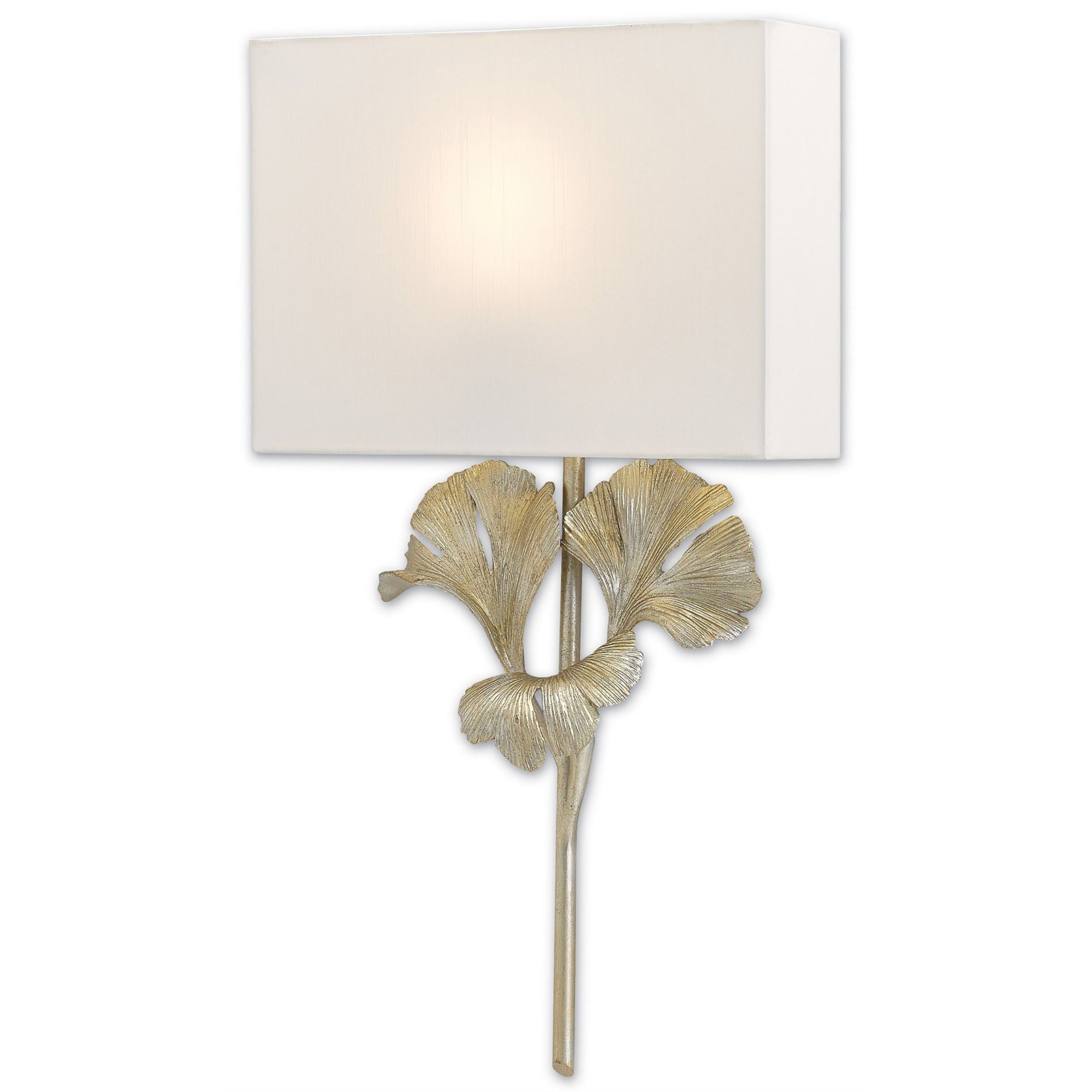Gingko Silver Wall Sconce - Distressed Silver Leaf
