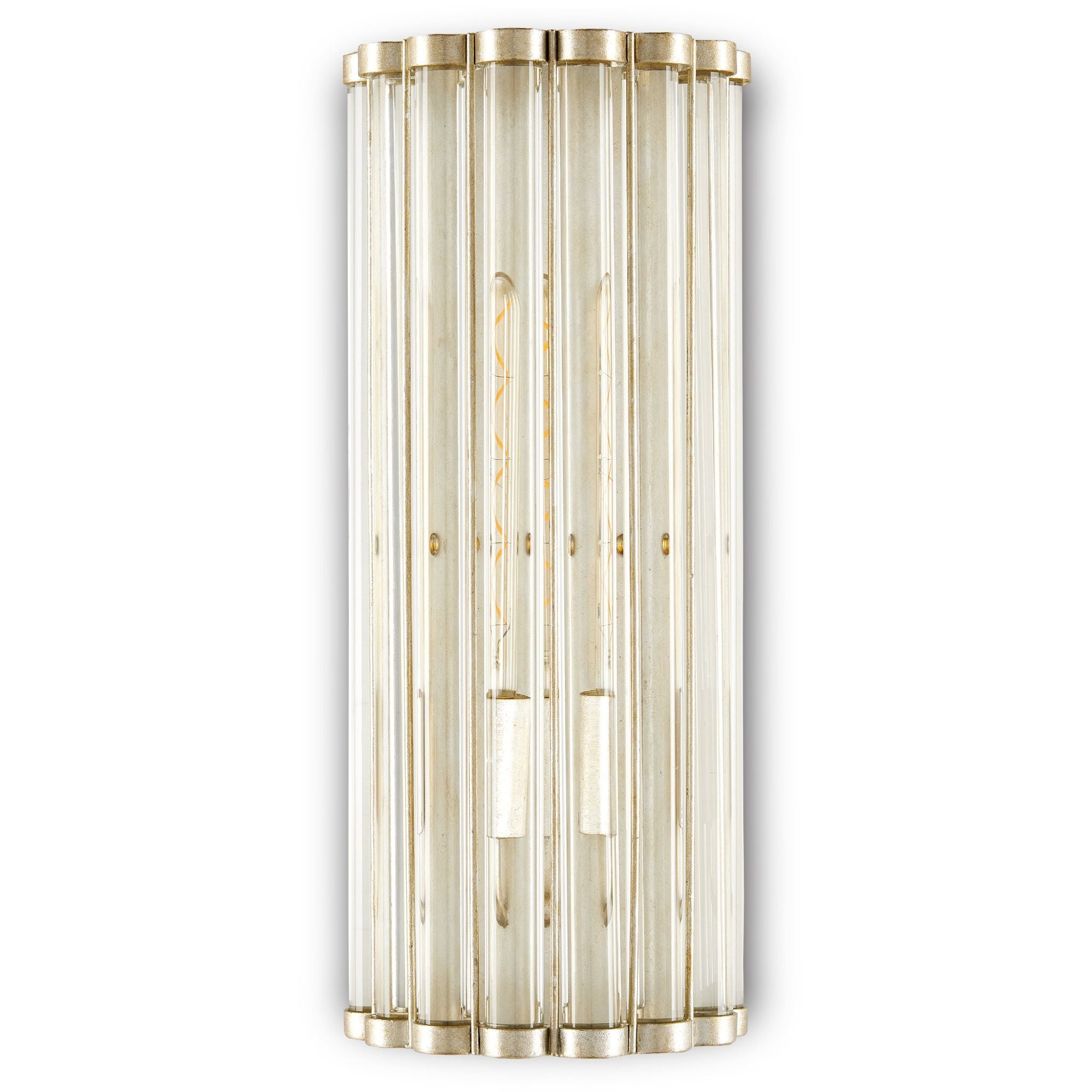 Warwick Tall Wall Sconce - Contemporary Silver Leaf/Clear