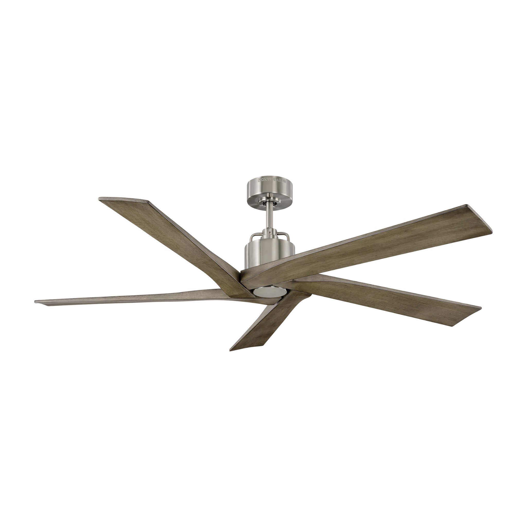 Sean Lavin Aspen 56" Ceiling Fan  in Brushed Steel  w/ Light Grey Weathered Oak Blade D:56'' H:13 3/32''
