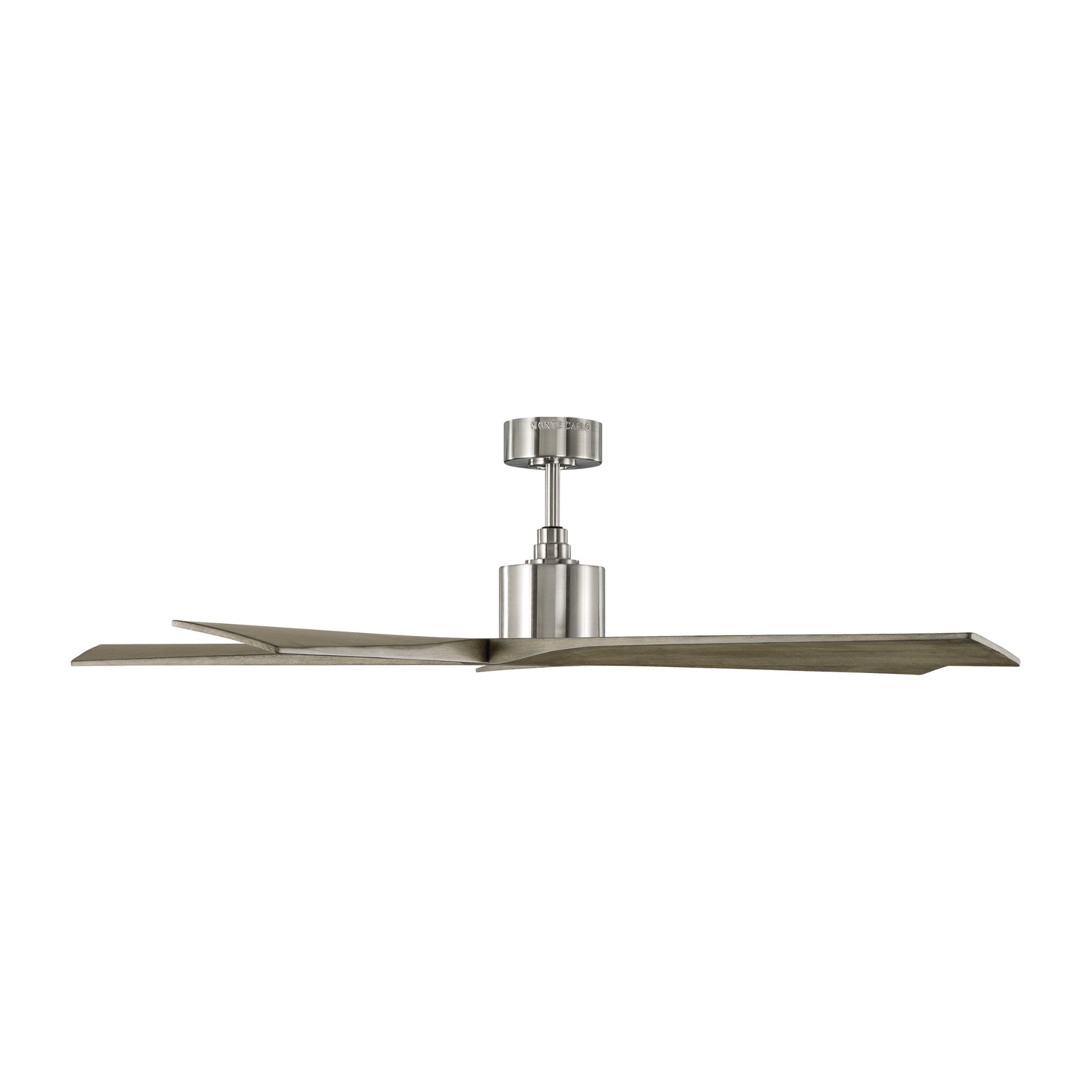 Sean Lavin Aspen 56" Ceiling Fan  in Brushed Steel  w/ Light Grey Weathered Oak Blade D:56'' H:13 3/32''