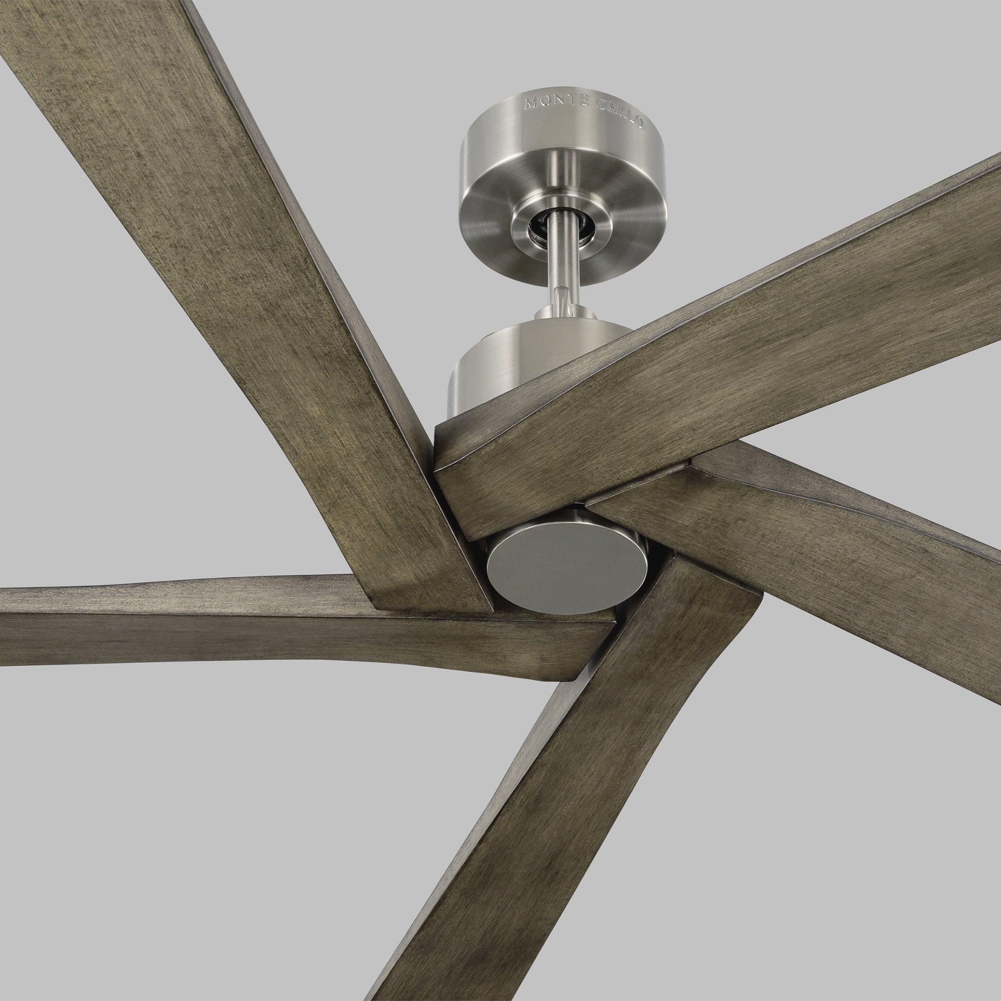 Sean Lavin Aspen 56" Ceiling Fan  in Brushed Steel  w/ Light Grey Weathered Oak Blade D:56'' H:13 3/32''