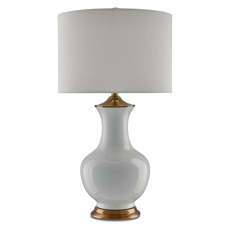 Lilou White Table Lamp - White/Antique Brass