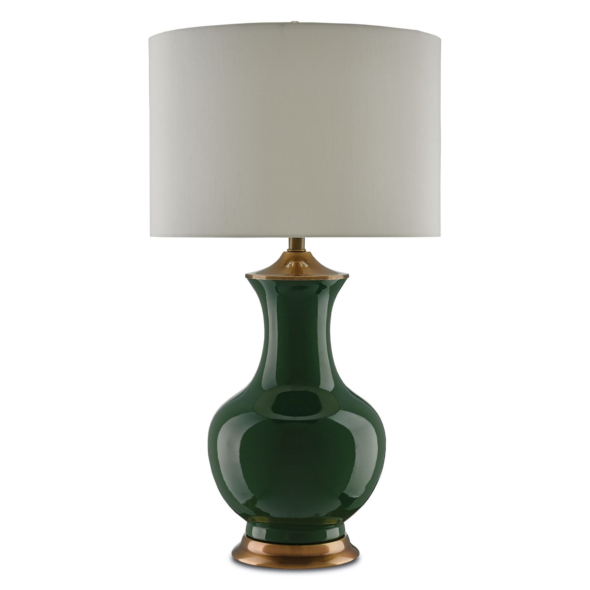 Lilou Green Table Lamp - Green/Antique Brass