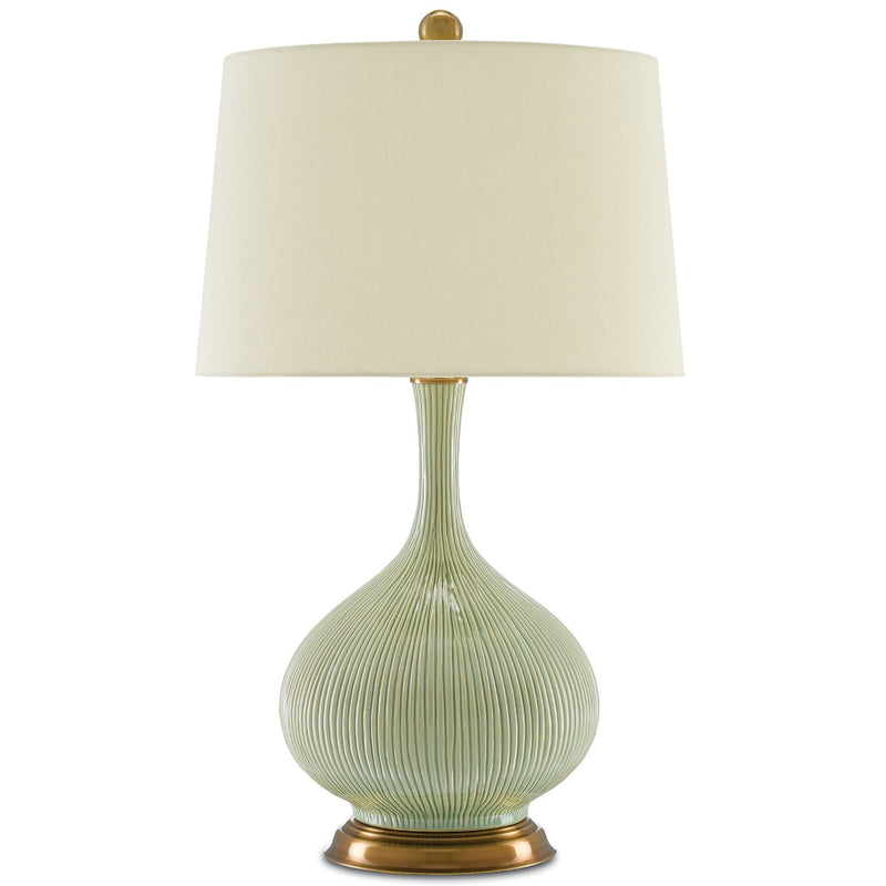 Cait Green Table Lamp - Grass Green/Antique Brass