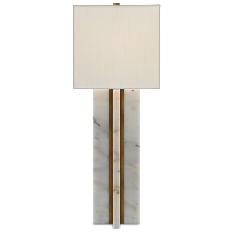 Khalil Marble Table Lamp - Marble/Antique Brass