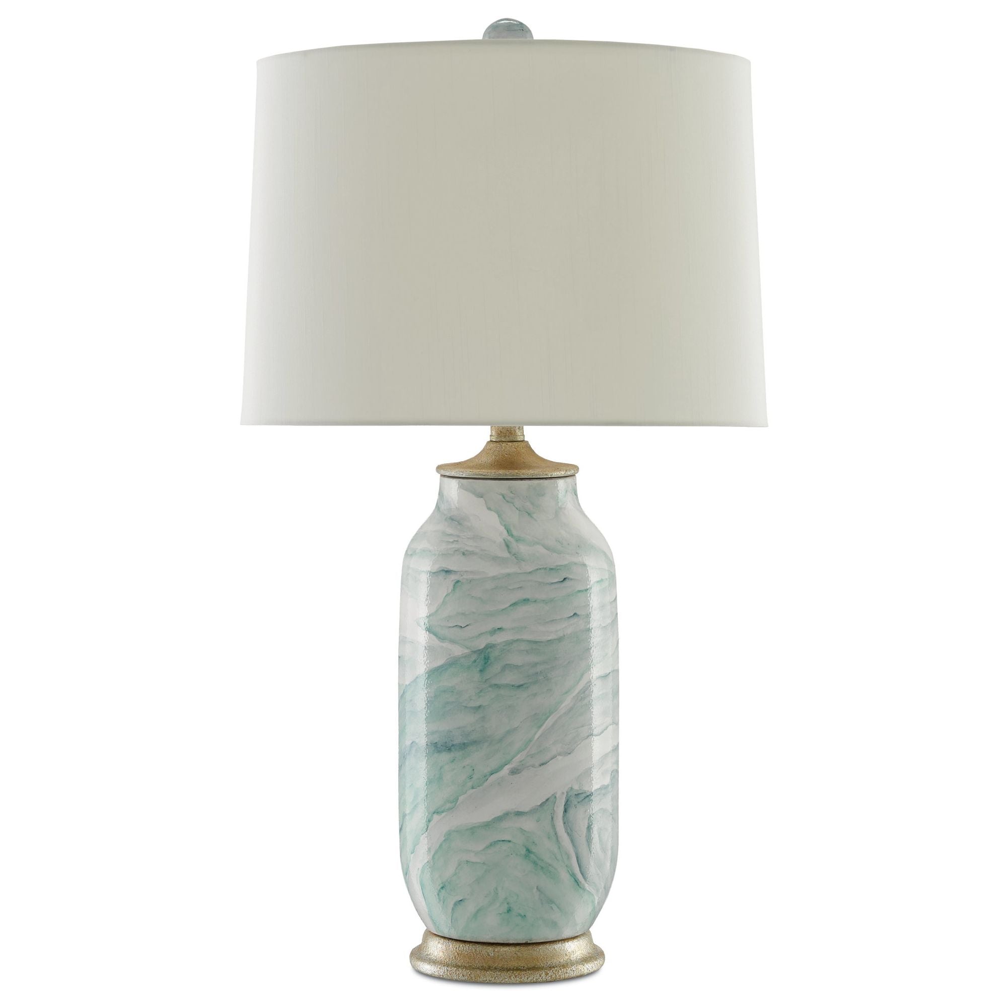 Sarcelle Table Lamp - Sea Foam/Harlow Silver Leaf