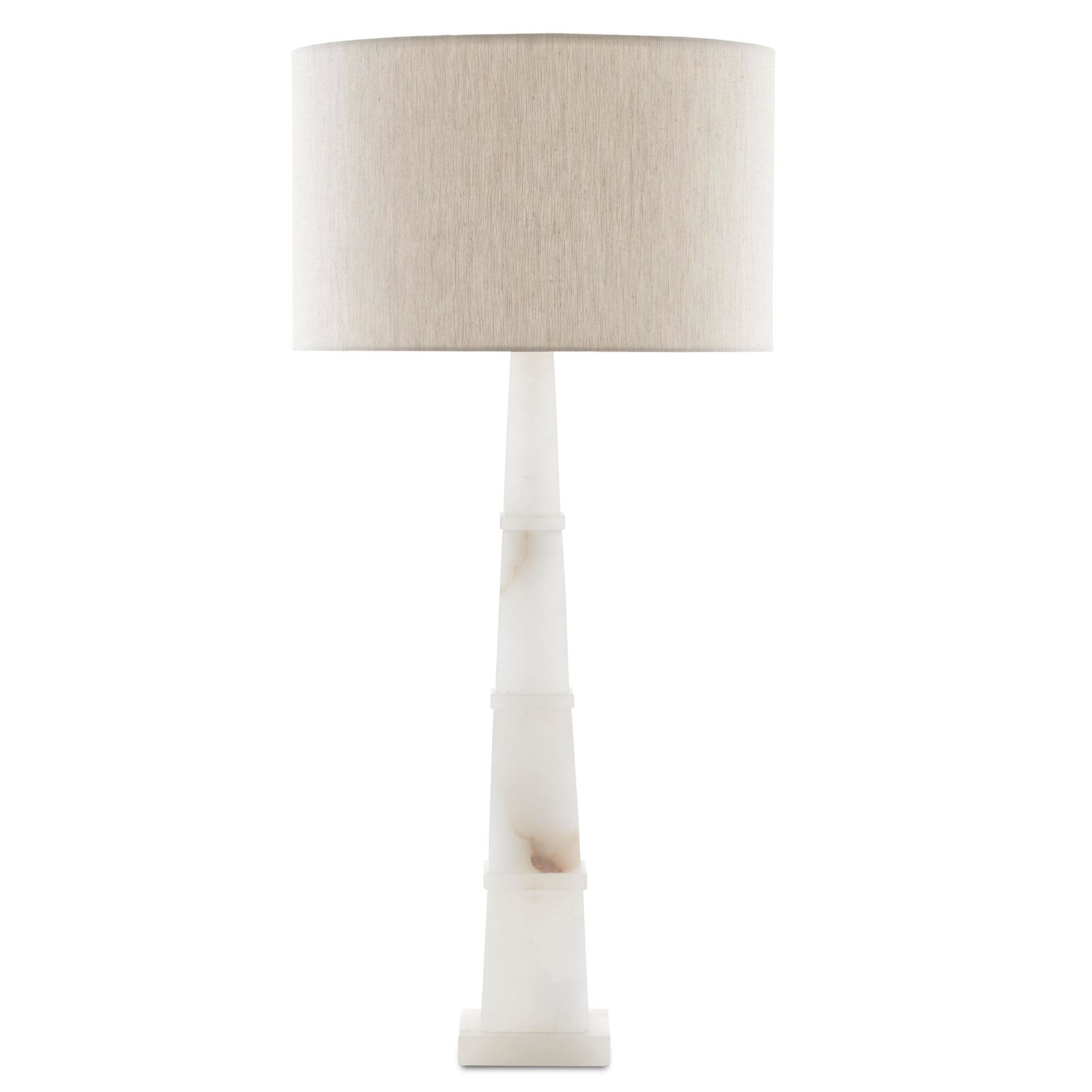 Alabastro White Table Lamp - Alabaster/Polished Nickel