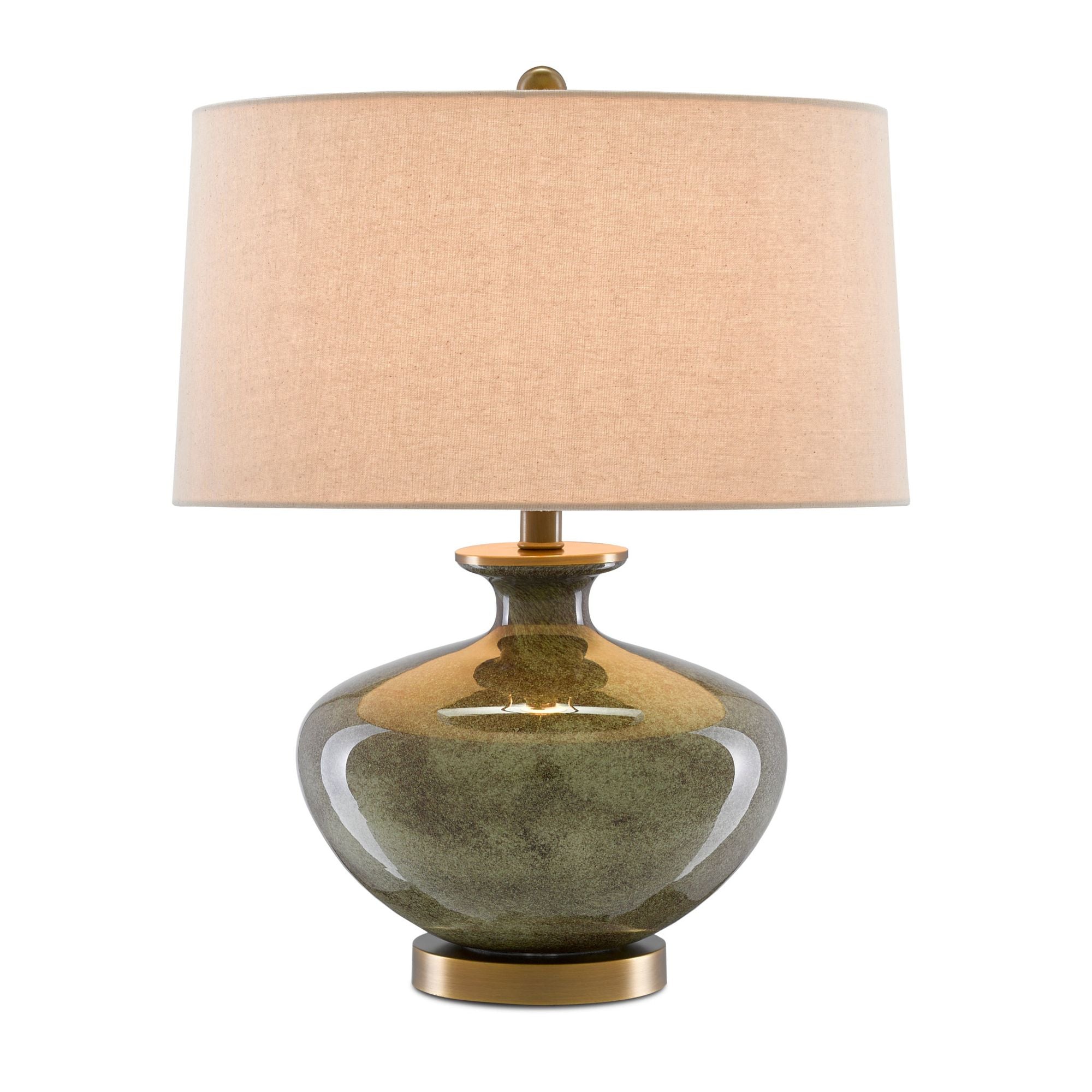 Greenlea Gray Table Lamp - Dark Gray/Moss Green/Antique Brass