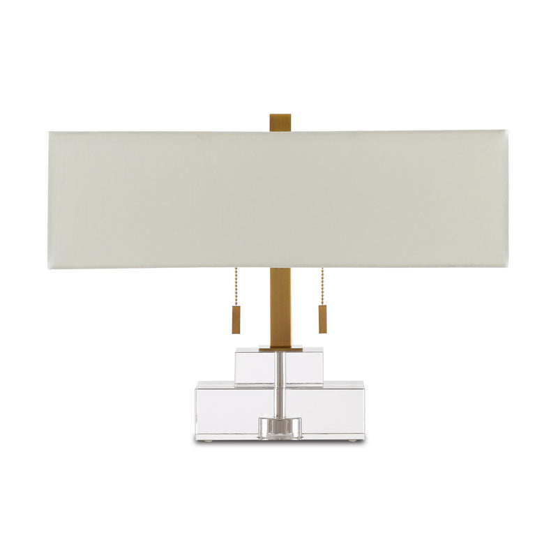 Chiara Table Lamp - Clear/Antique Brass