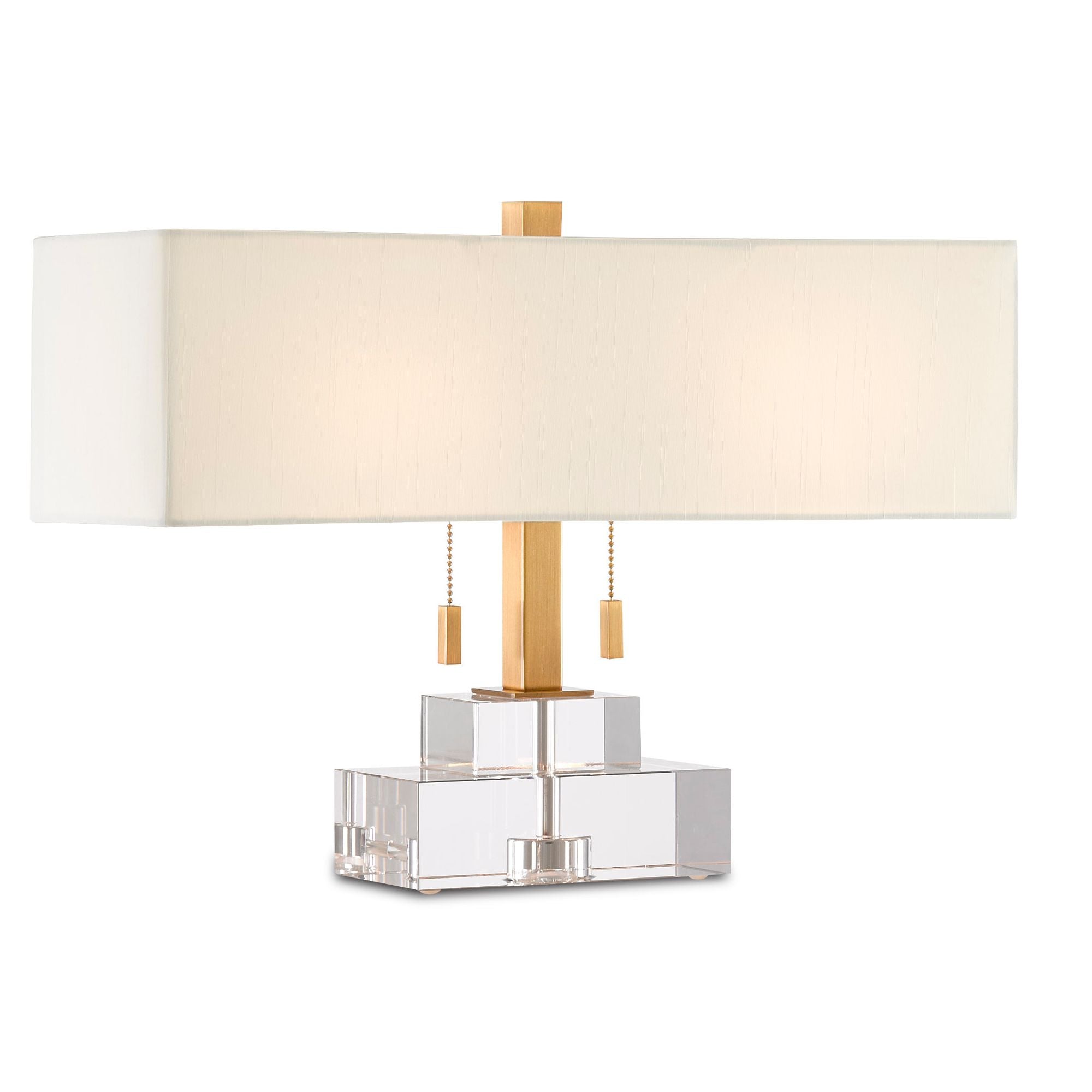 Chiara Table Lamp - Clear/Antique Brass