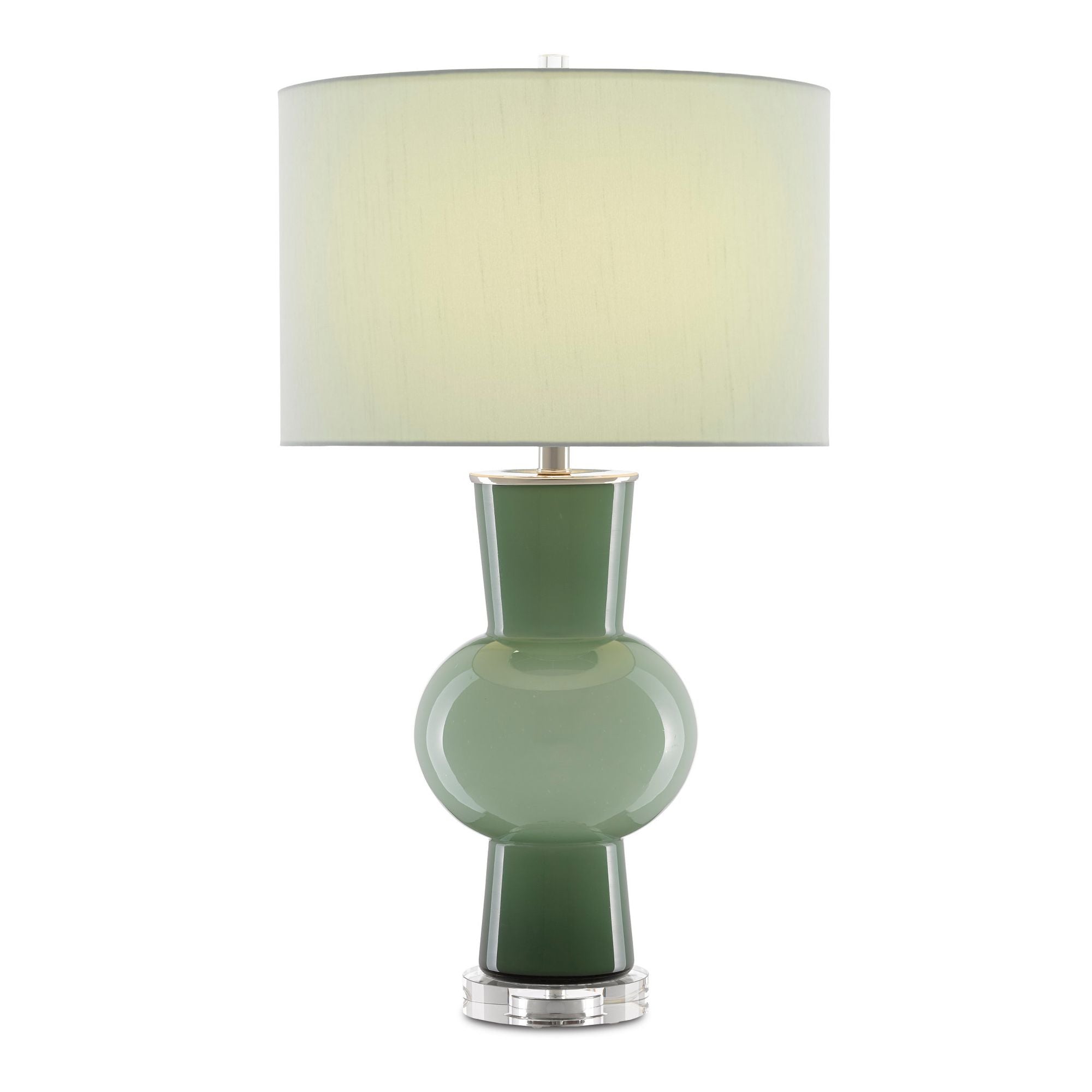 Duende Green Table Lamp - Light and Dark Green/Polished Nickel/Clear