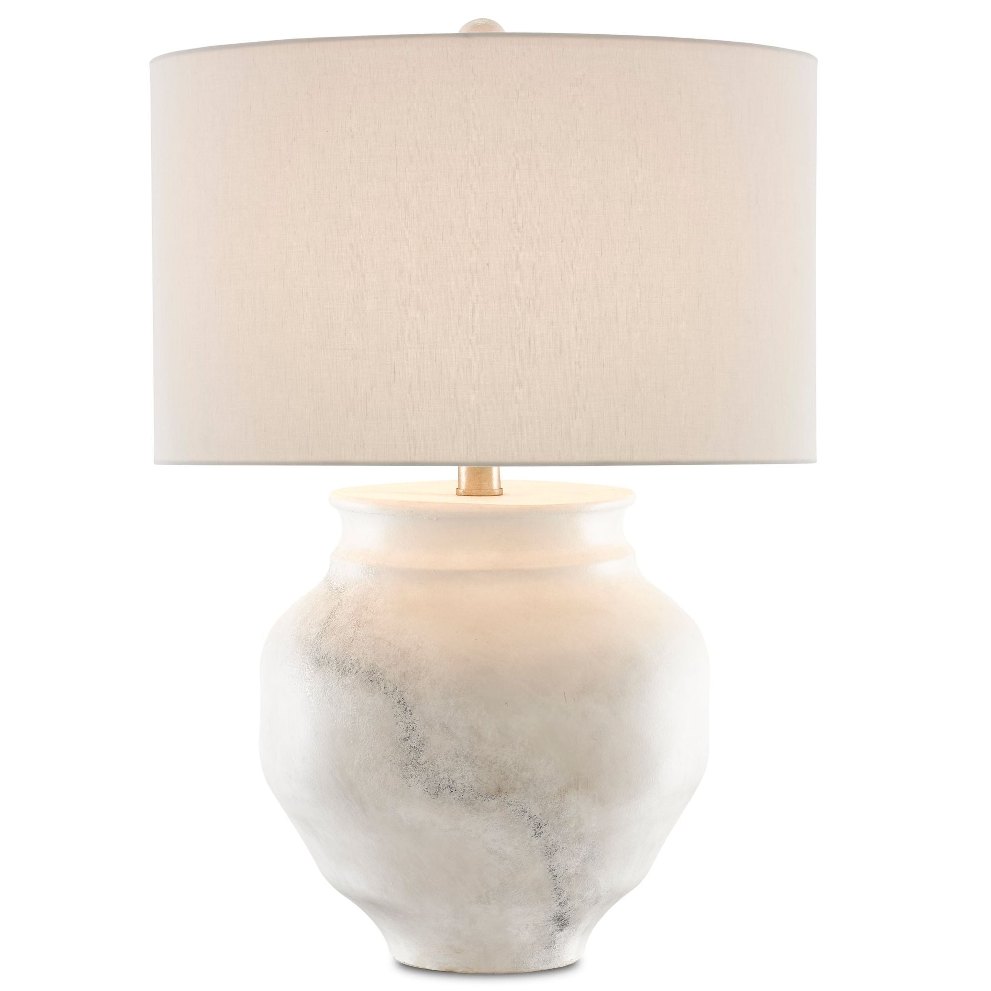 Kalossi White Table Lamp - Painted White/Painted Gray/Contemporary Silver Leaf