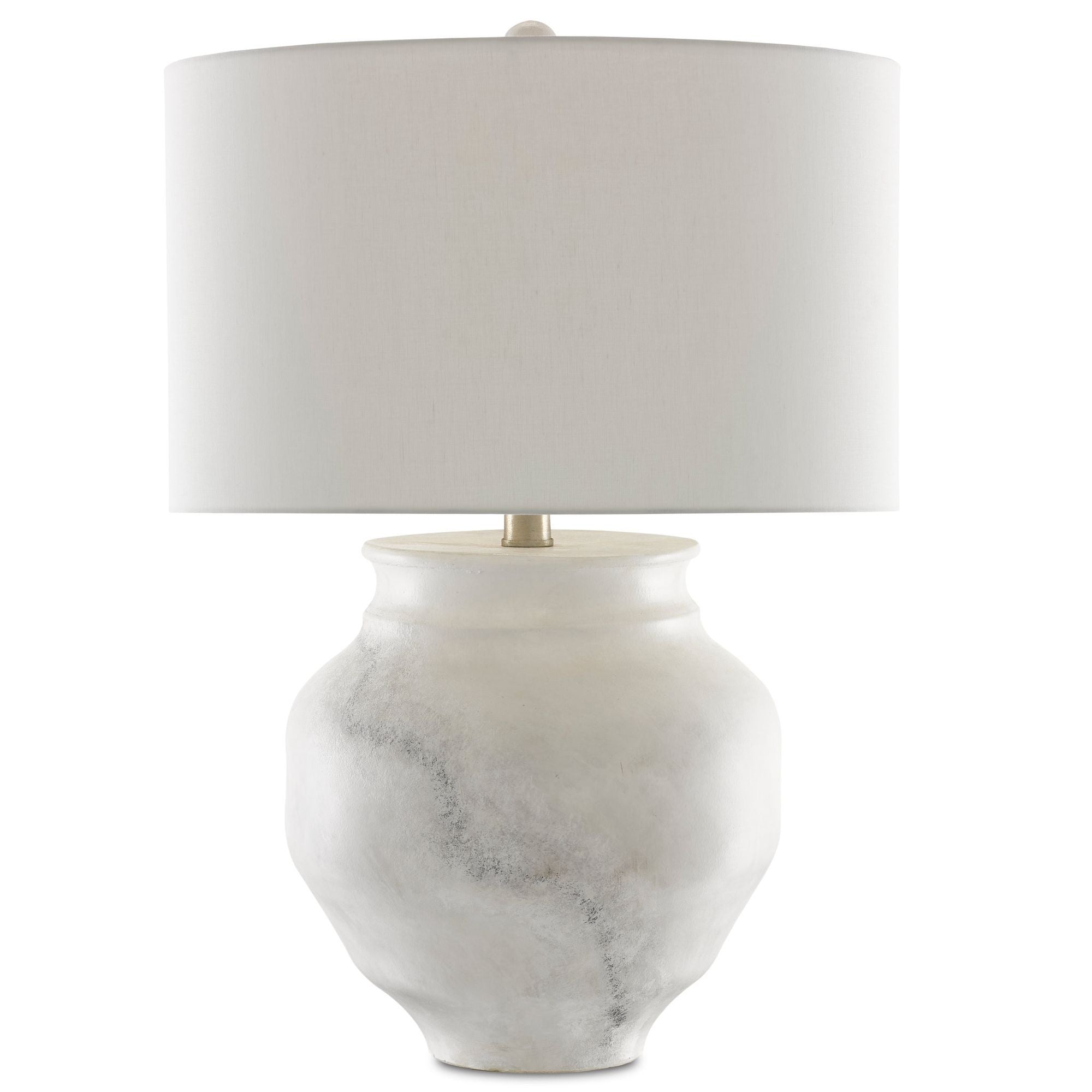 Kalossi White Table Lamp - Painted White/Painted Gray/Contemporary Silver Leaf