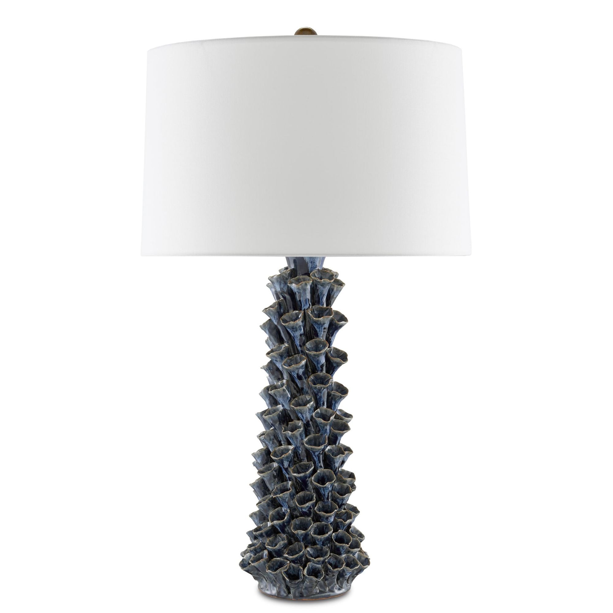 Sunken Blue Table Lamp - Blue Drip Glaze