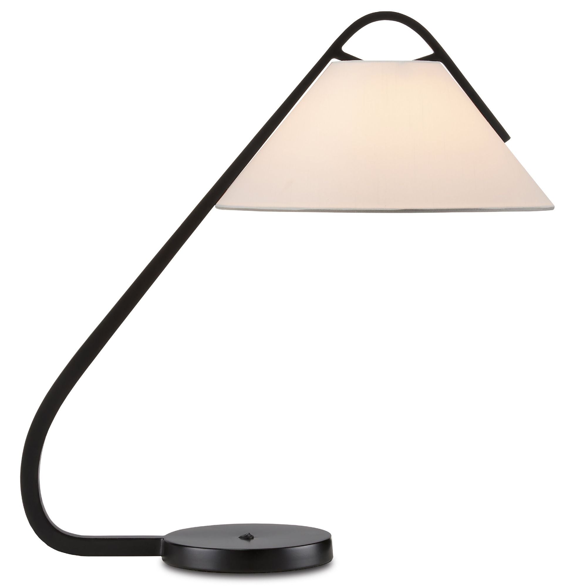 Frey Black Desk Lamp - Satin Black/Brushed Brown