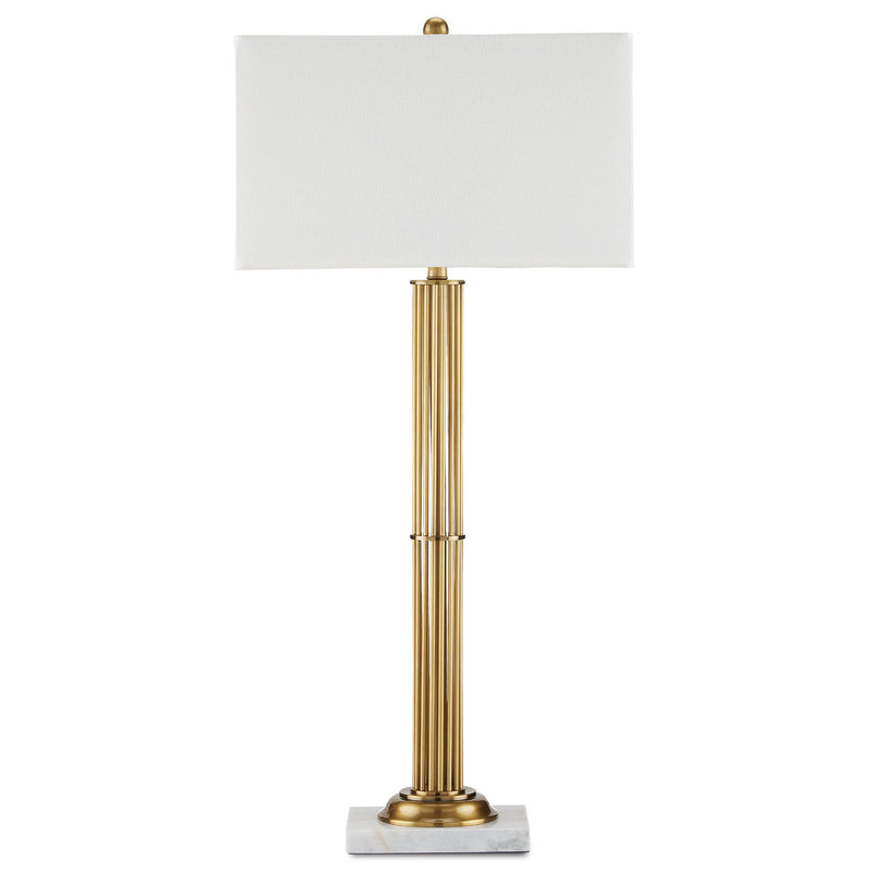 Allegory Brass Table Lamp - Antique Brass/White Marble