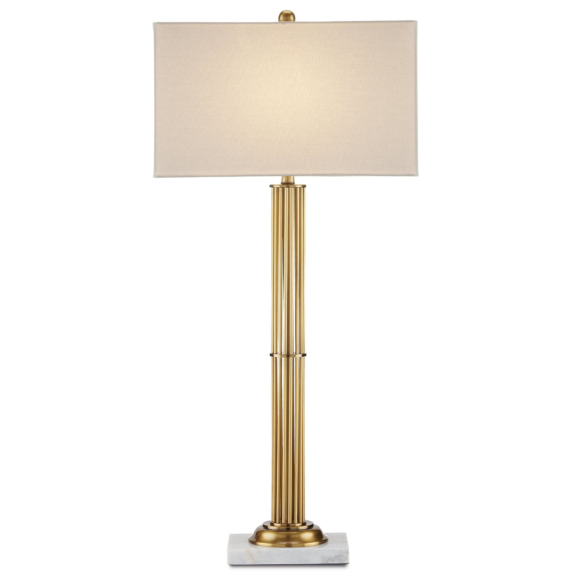 Allegory Brass Table Lamp - Antique Brass/White Marble