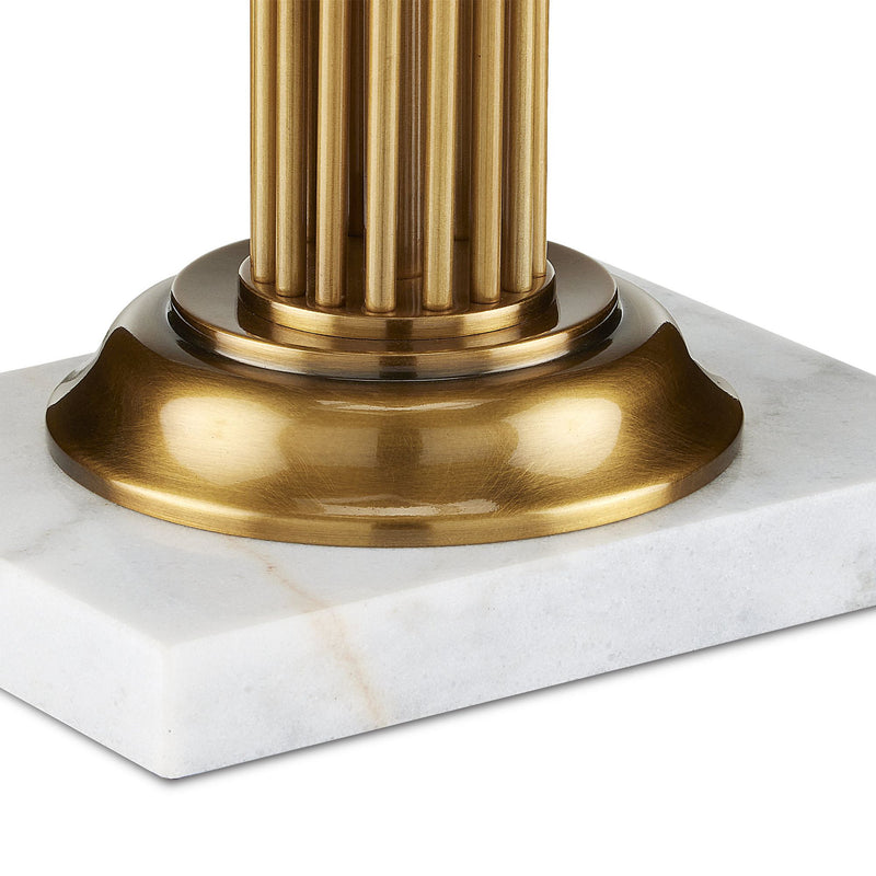 Allegory Brass Table Lamp - Antique Brass/White Marble