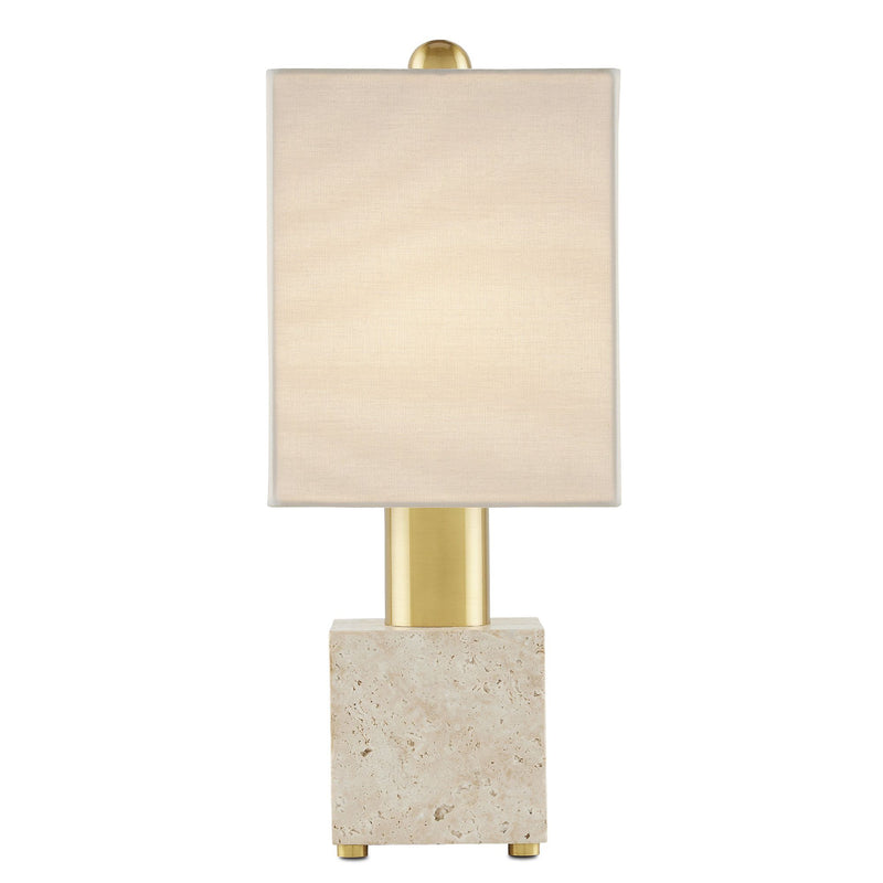 Gentini Table Lamp - Beige/Antique Brass