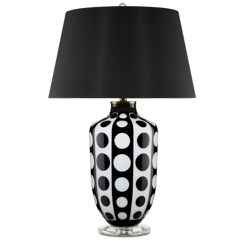 Cicero Black & White Table Lamp - Black/White/Clear/Polished Brass