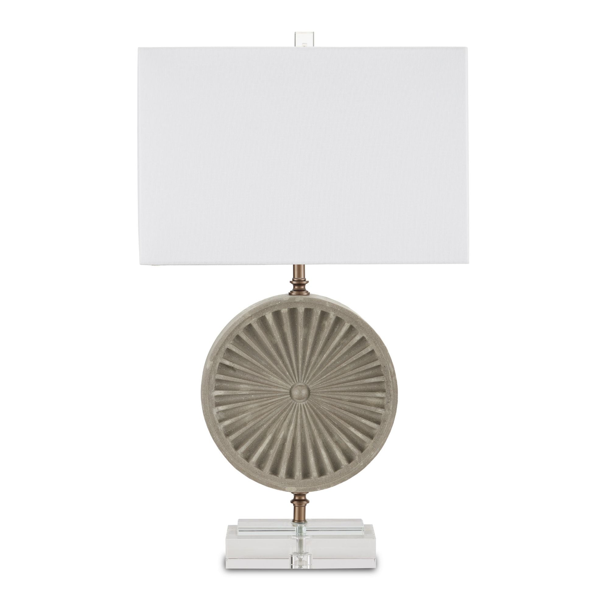 Applique Gray Table Lamp - Gray/Clear/Antique Brass