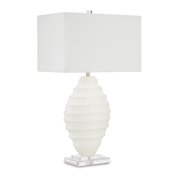 Abbeville White Table Lamp - White/Clear/Polished Brass