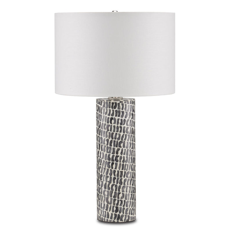 Charcoal Table Lamp - Gray/White/Polished Nickel