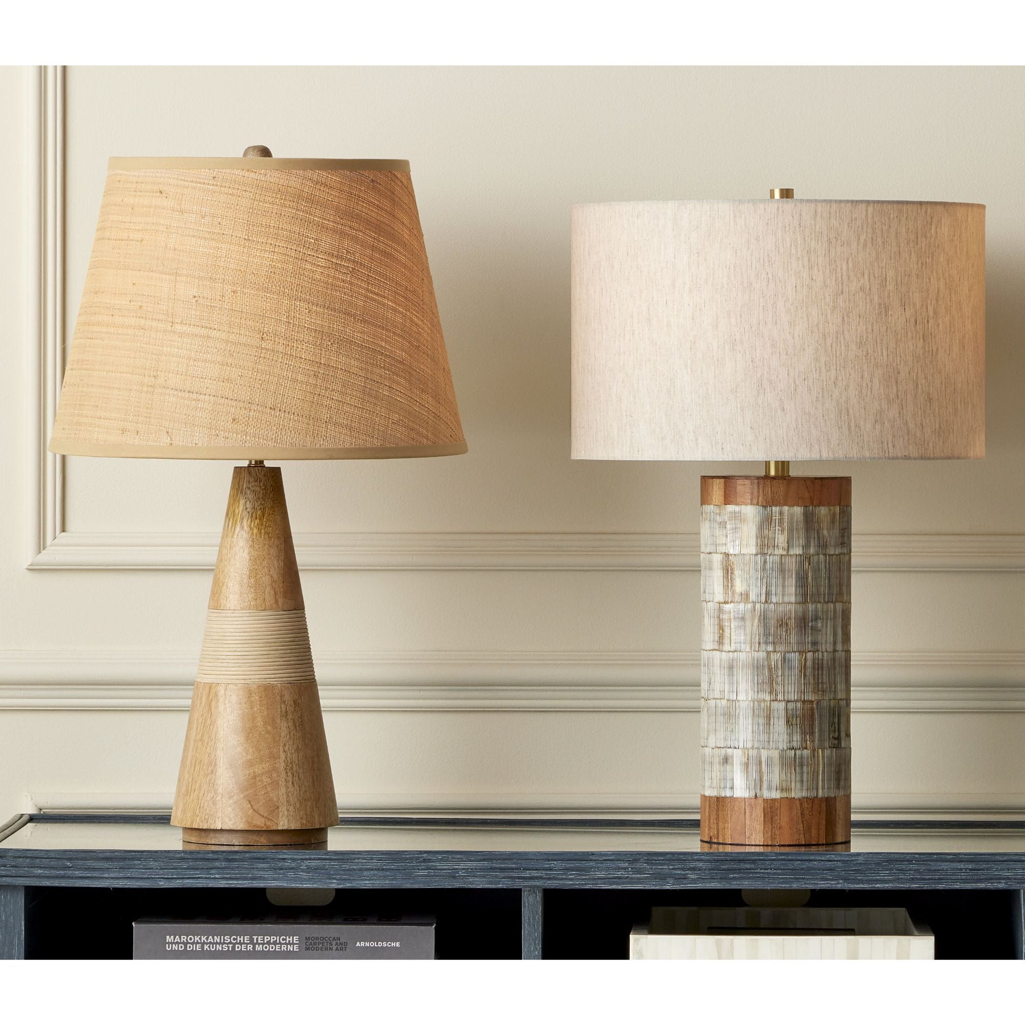 Amalia Wood Table Lamp - Natural/Brass