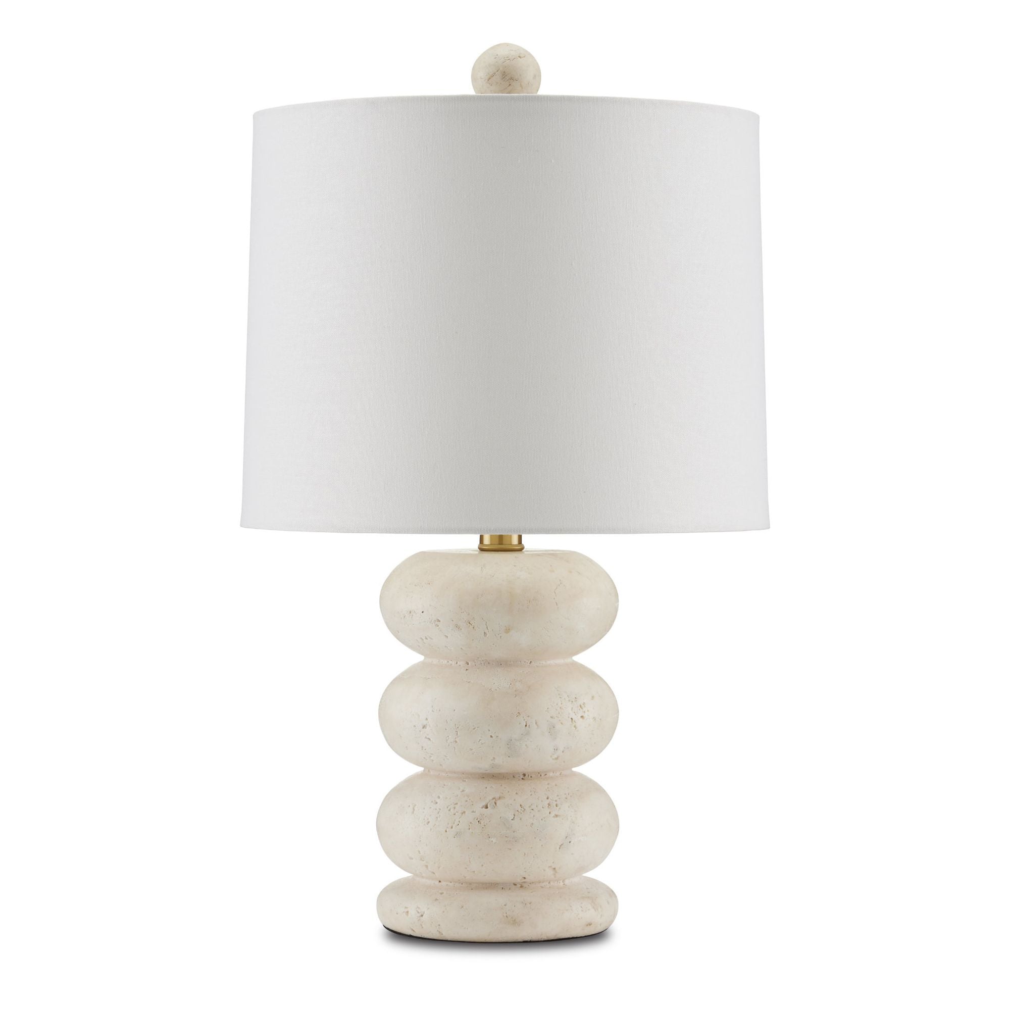 Girault White Table Lamp - Beige/Antique Brass