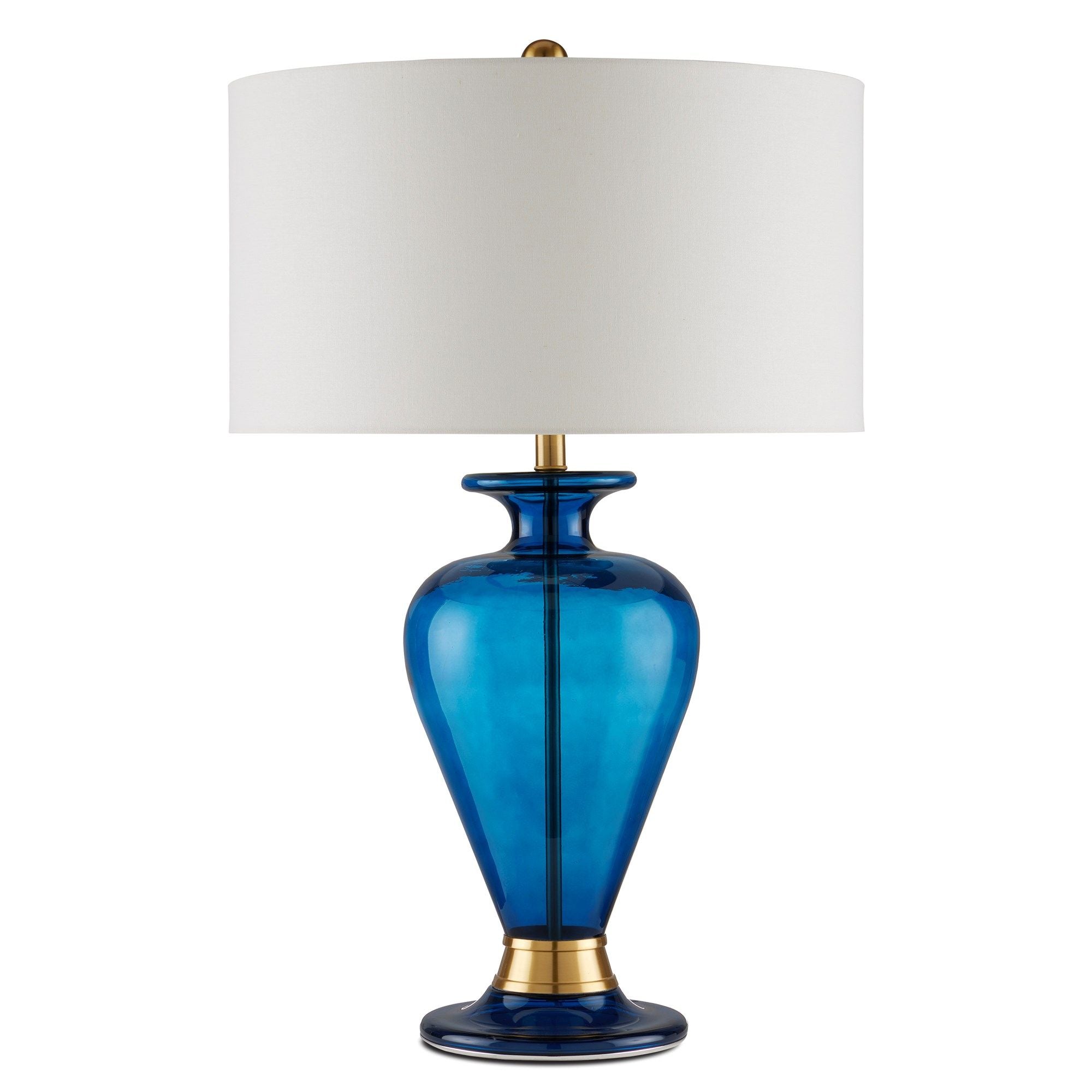 Aladdin Blue Table Lamp - Clear Blue/Antique Brass