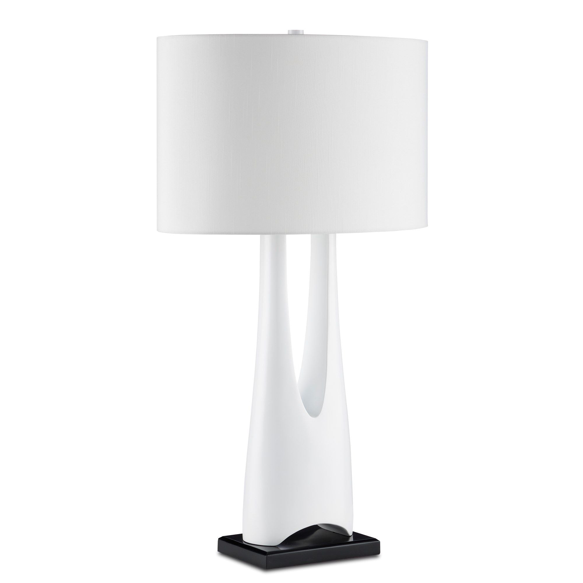 La Porta White Table Lamp - Glossy White/Black