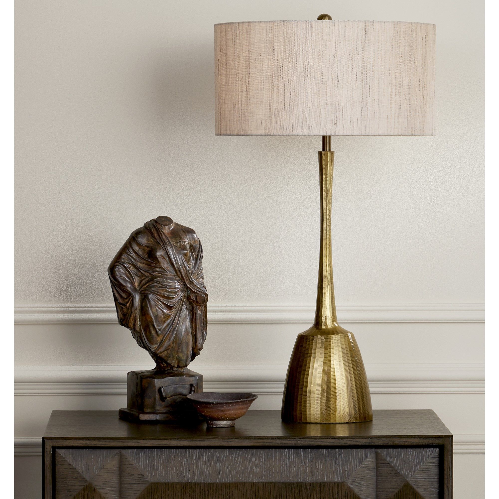Cheenee Brass Table Lamp - Antique Brass