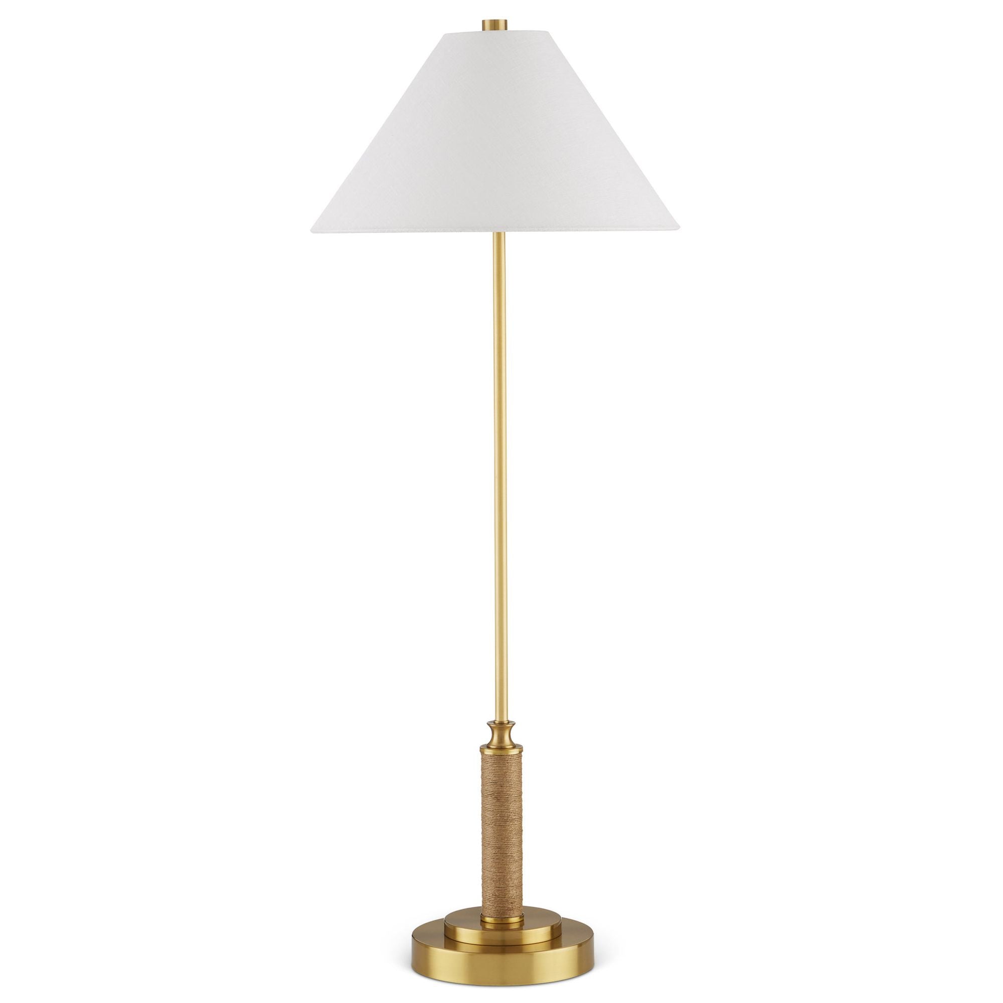 Ippolito Brass Console Lamp - Antique Brass/Natural