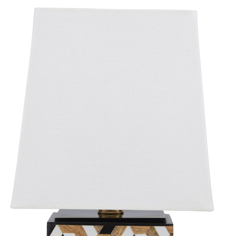 Geo Table Lamp - Black/White/Natural