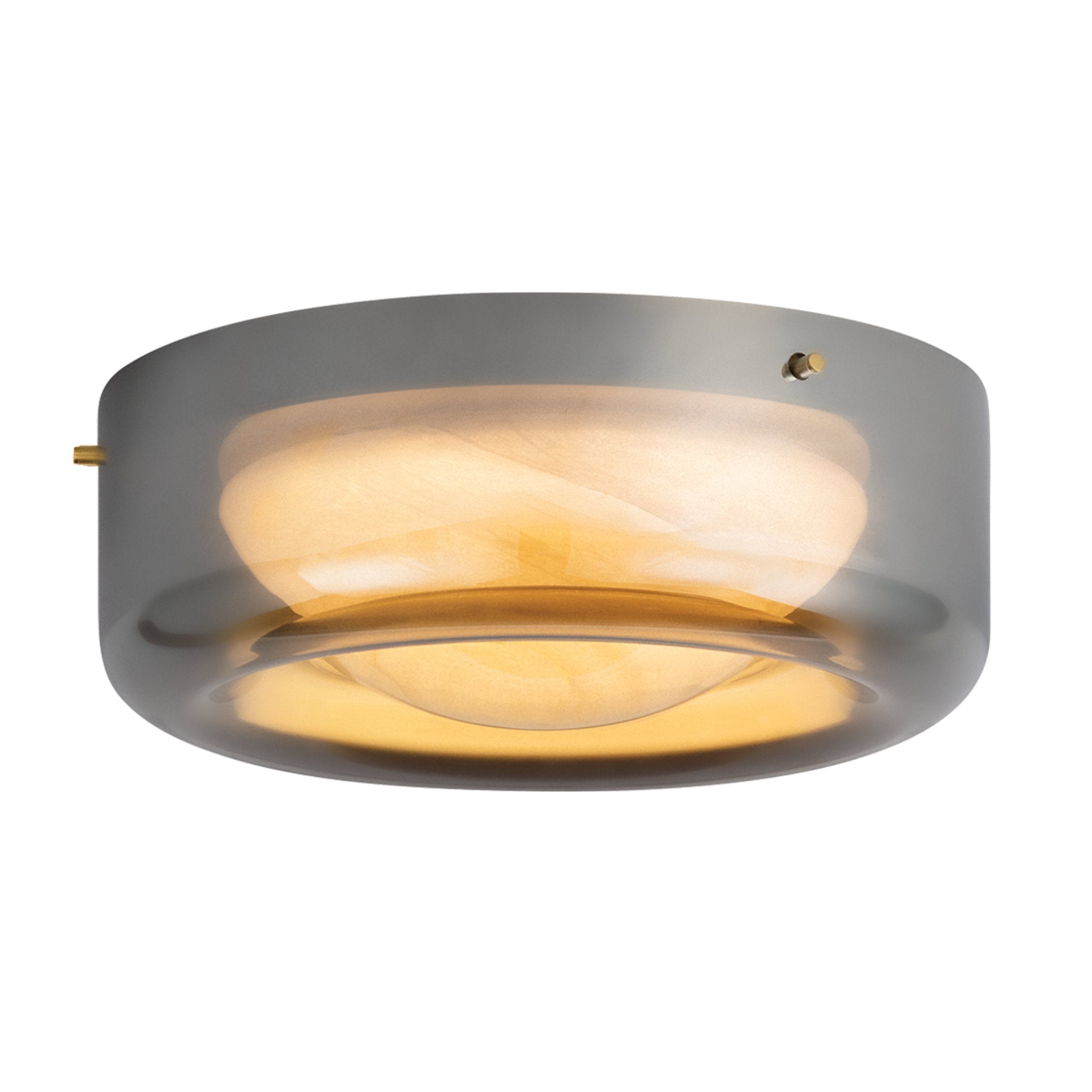 Eldred 1-Light Flush Mount in Aged Brass 15W x 5.75H